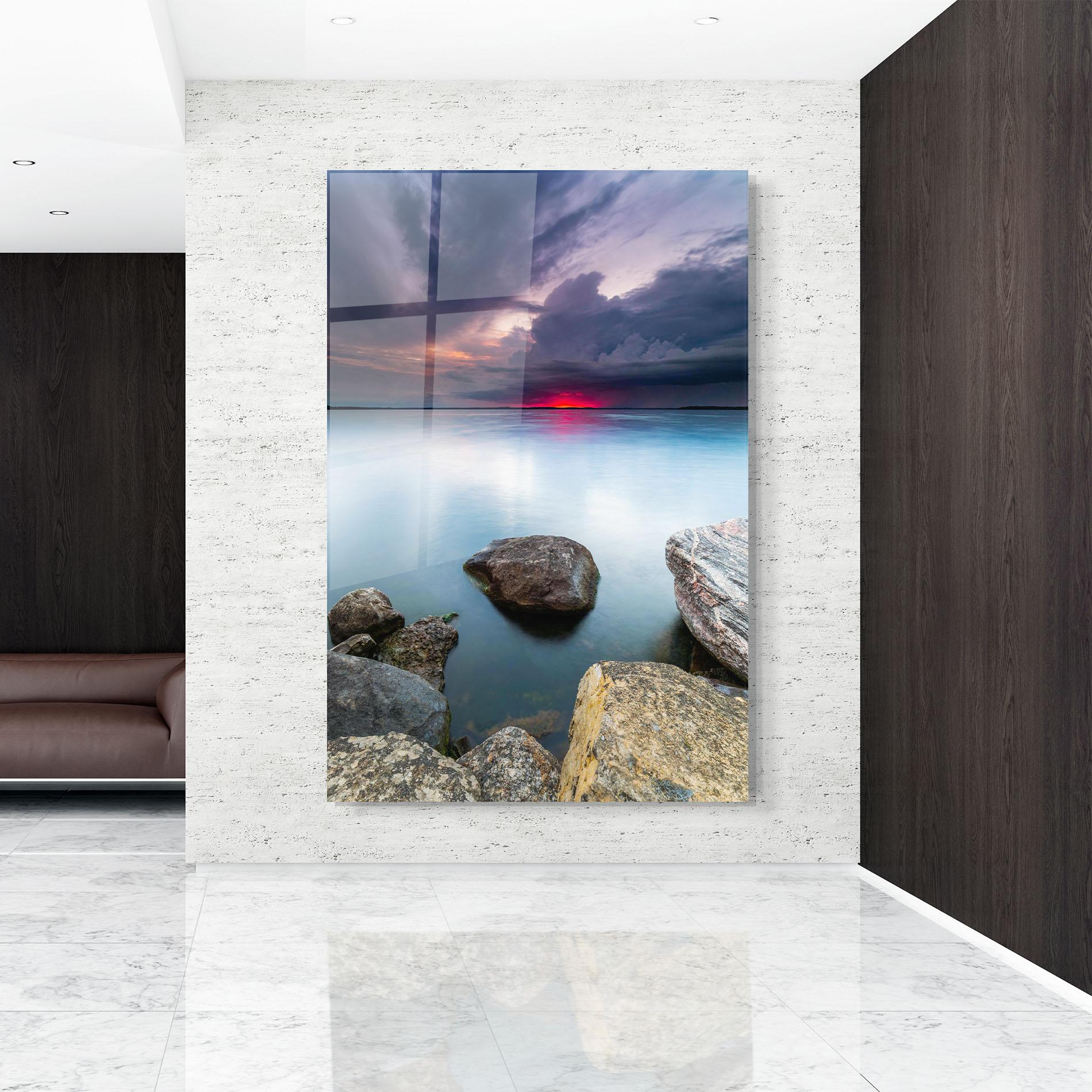 Glasbild Lake Sunset mockup 9