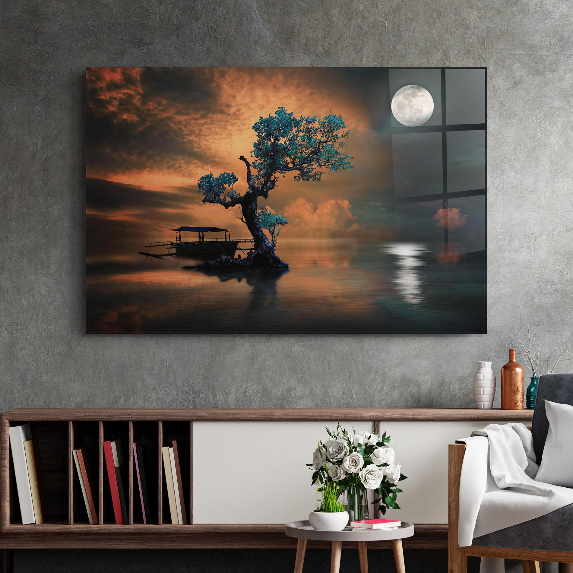 Glasbild Blue Tree mockup 2