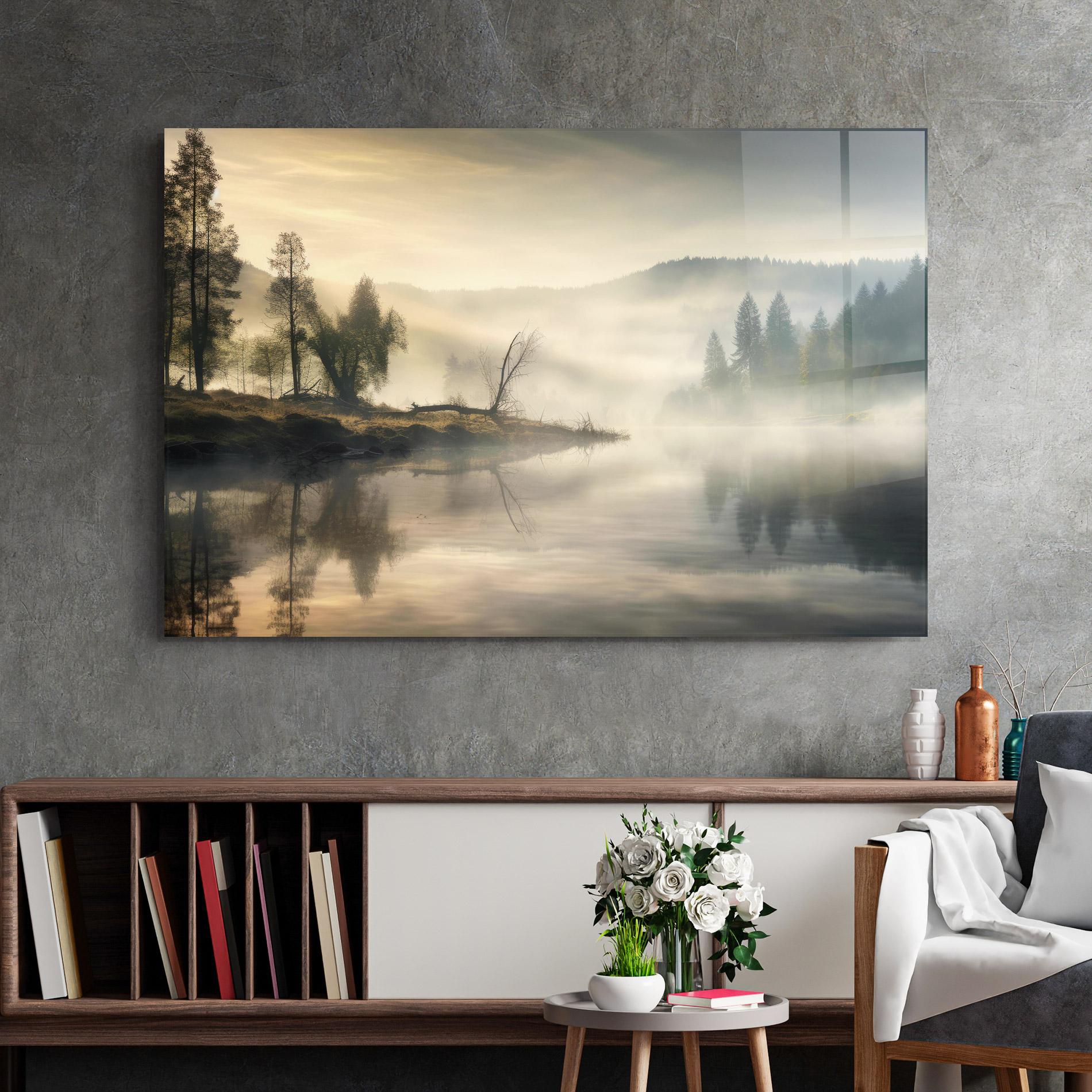 Glasbild Foggy Morning mockup 2