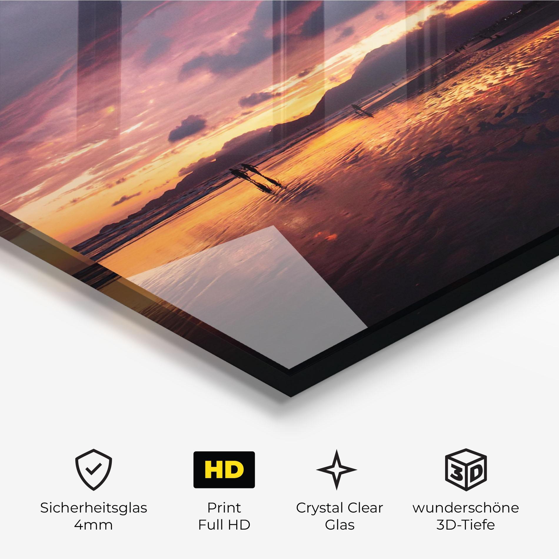 Glasbild Beach At Sunset mockup 3