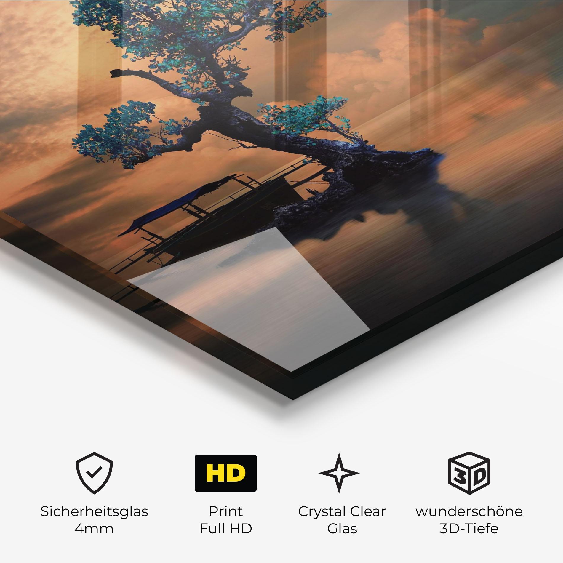 Glasbild Blue Tree mockup 3