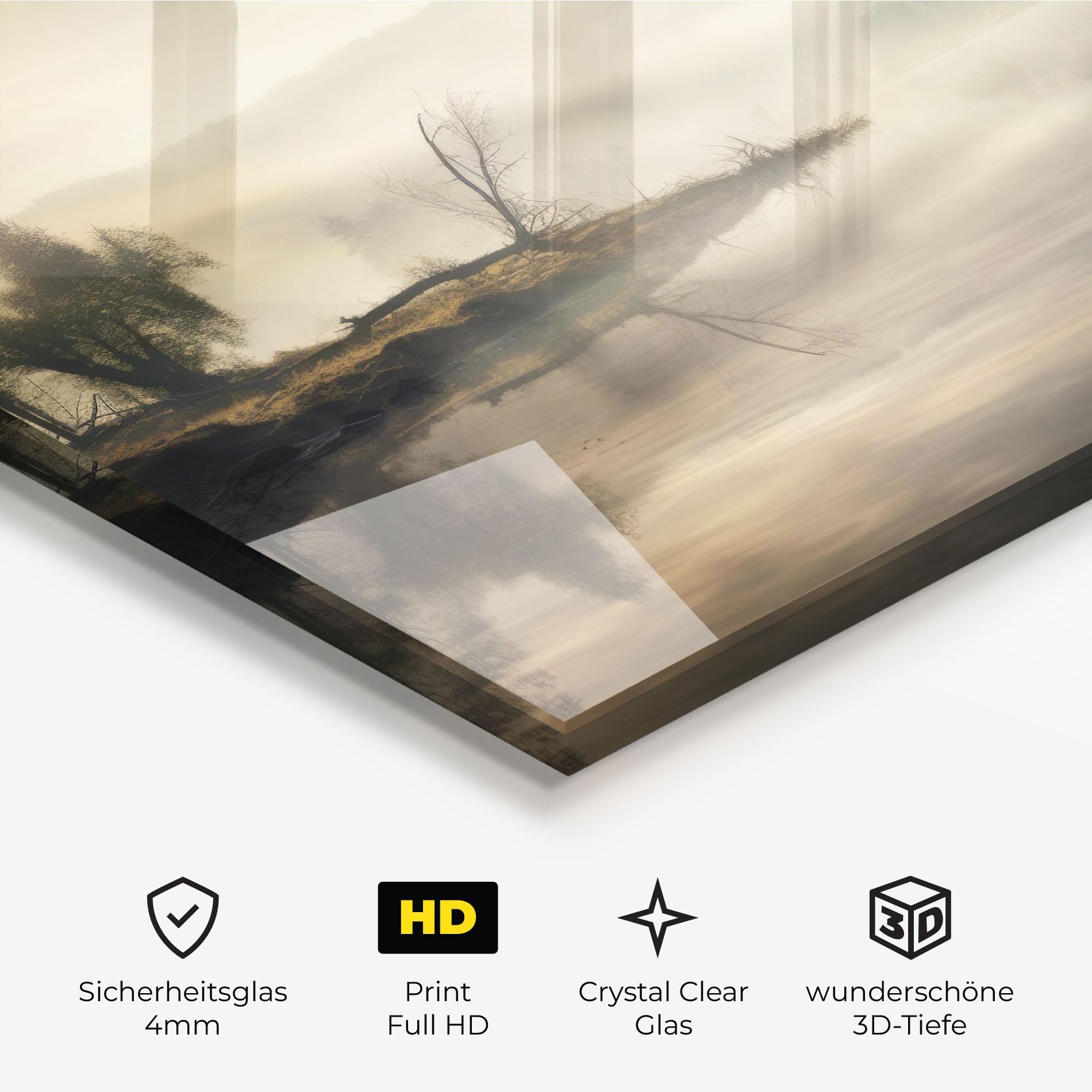 Glasbild Foggy Morning mockup 3