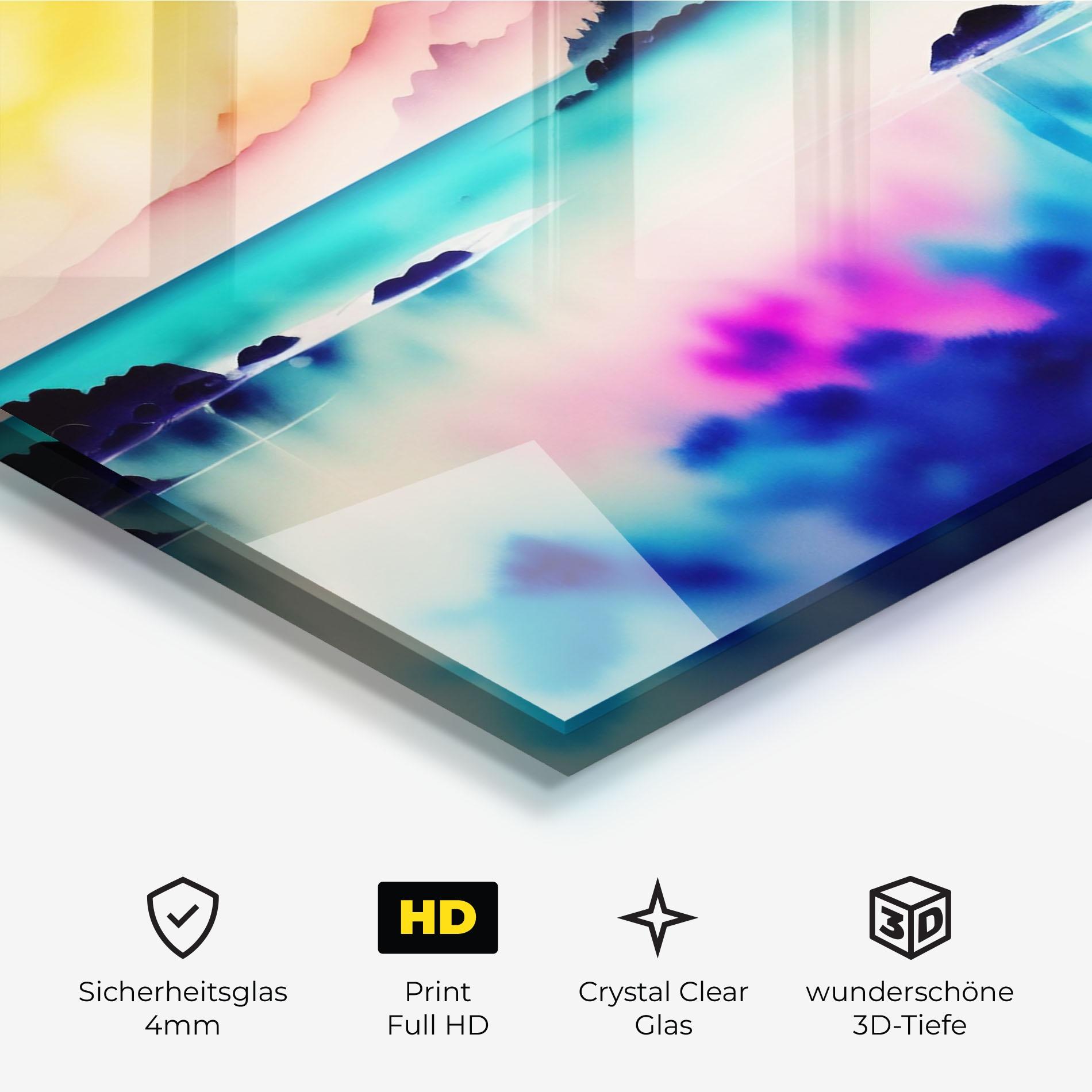 Glasbild Lake Painting mockup 3