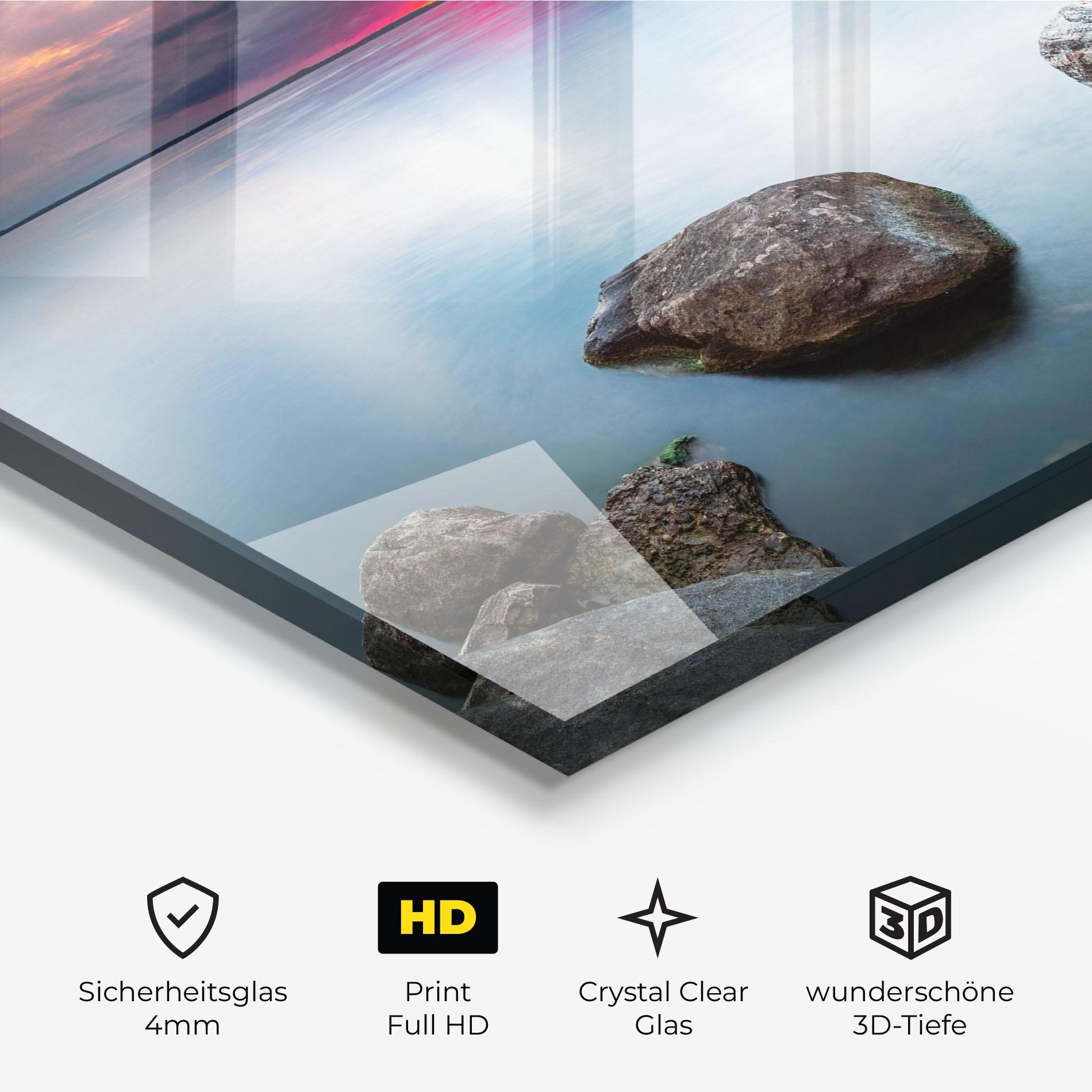 Glasbild Lake Sunset mockup 3