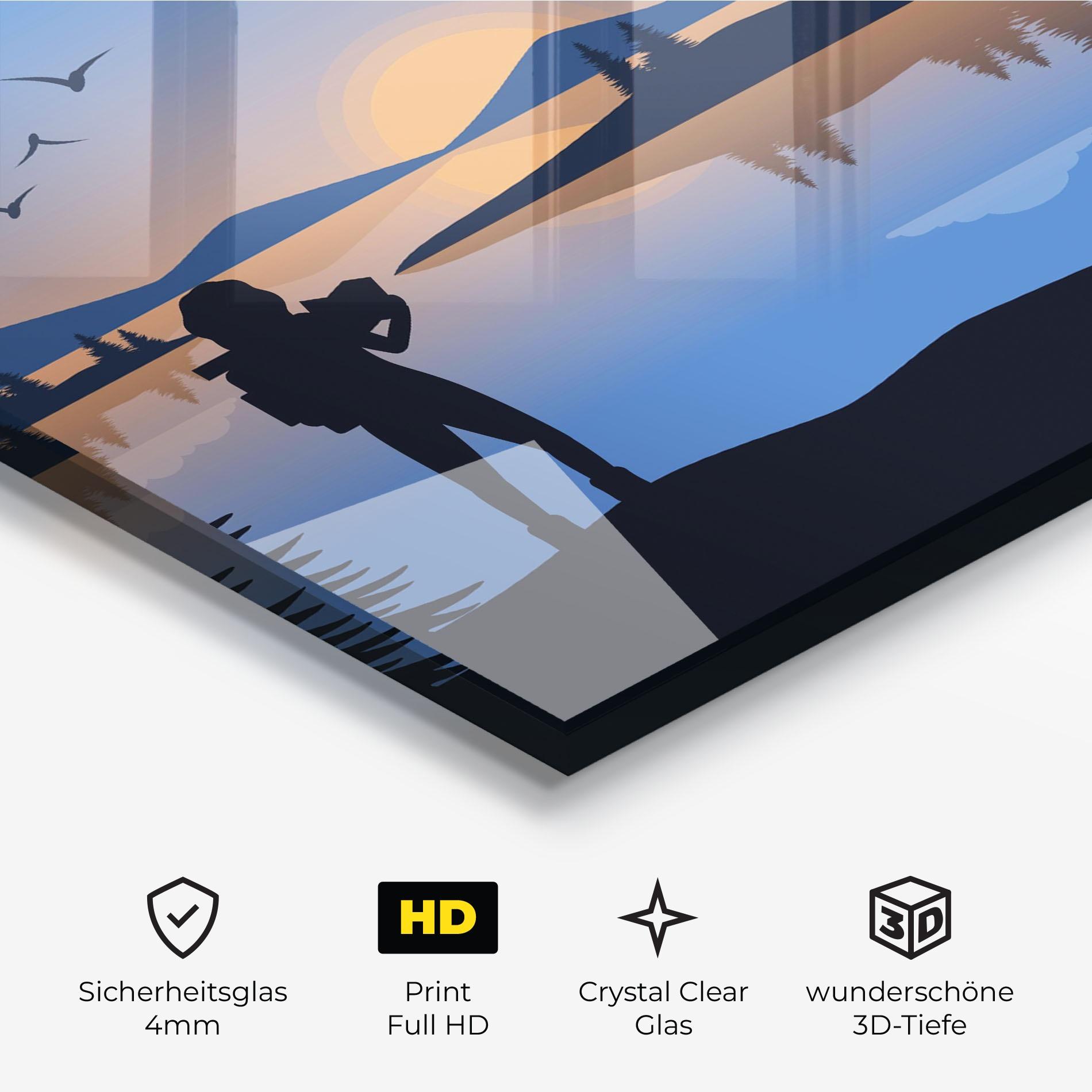 Glasbild Lake Woman View mockup 3