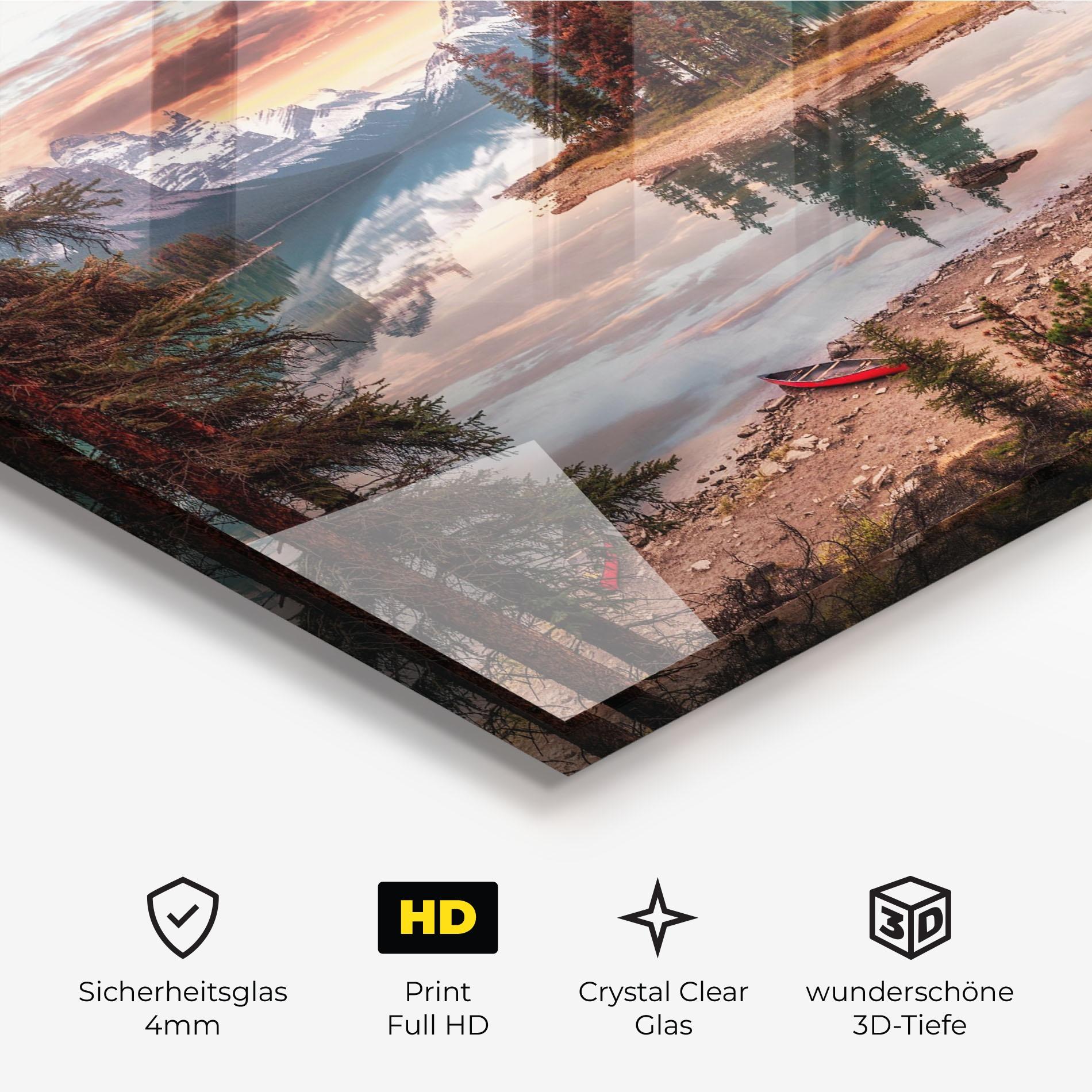 Glasbild Sunset Lake View mockup 3