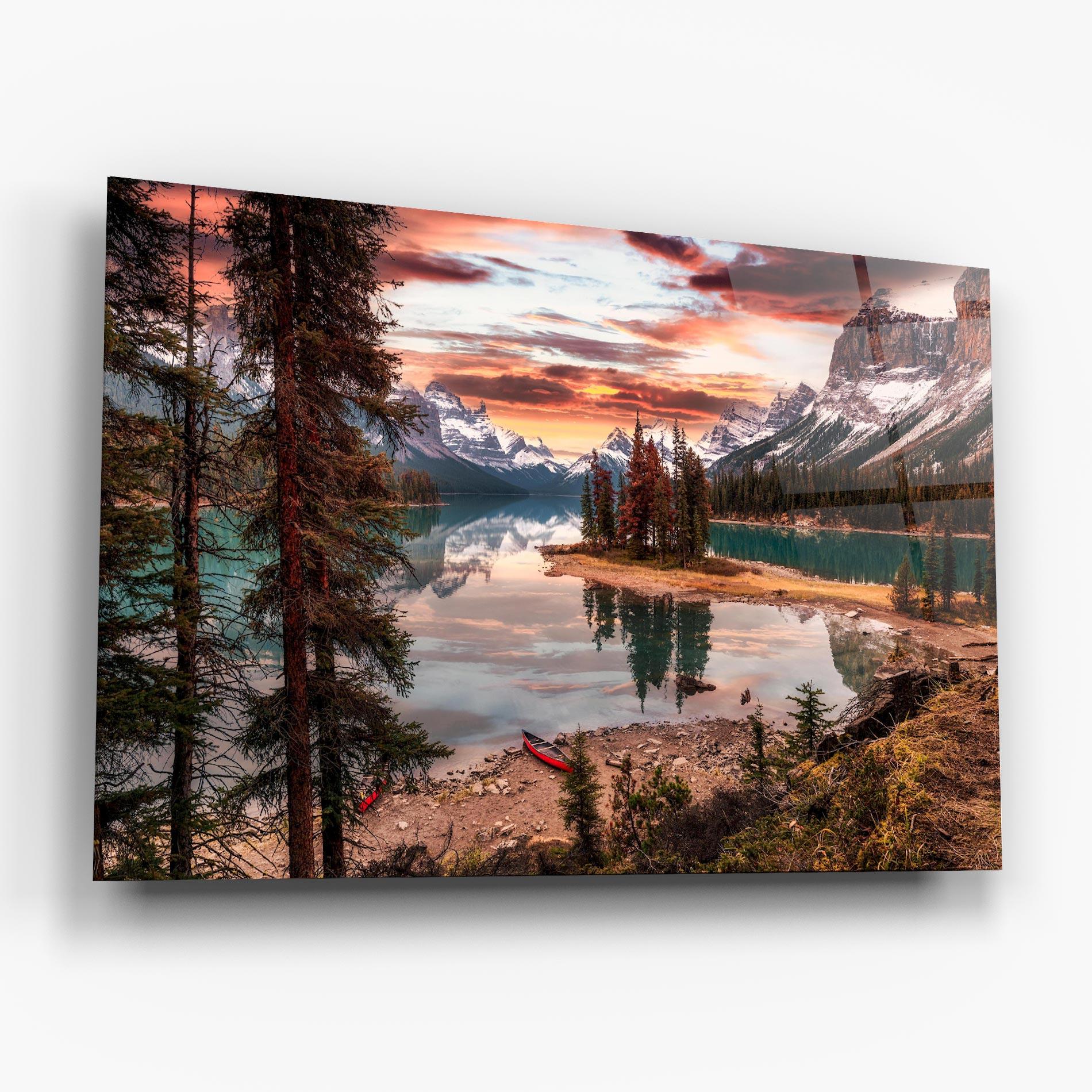 Glasbild Sunset Lake View mockup 6