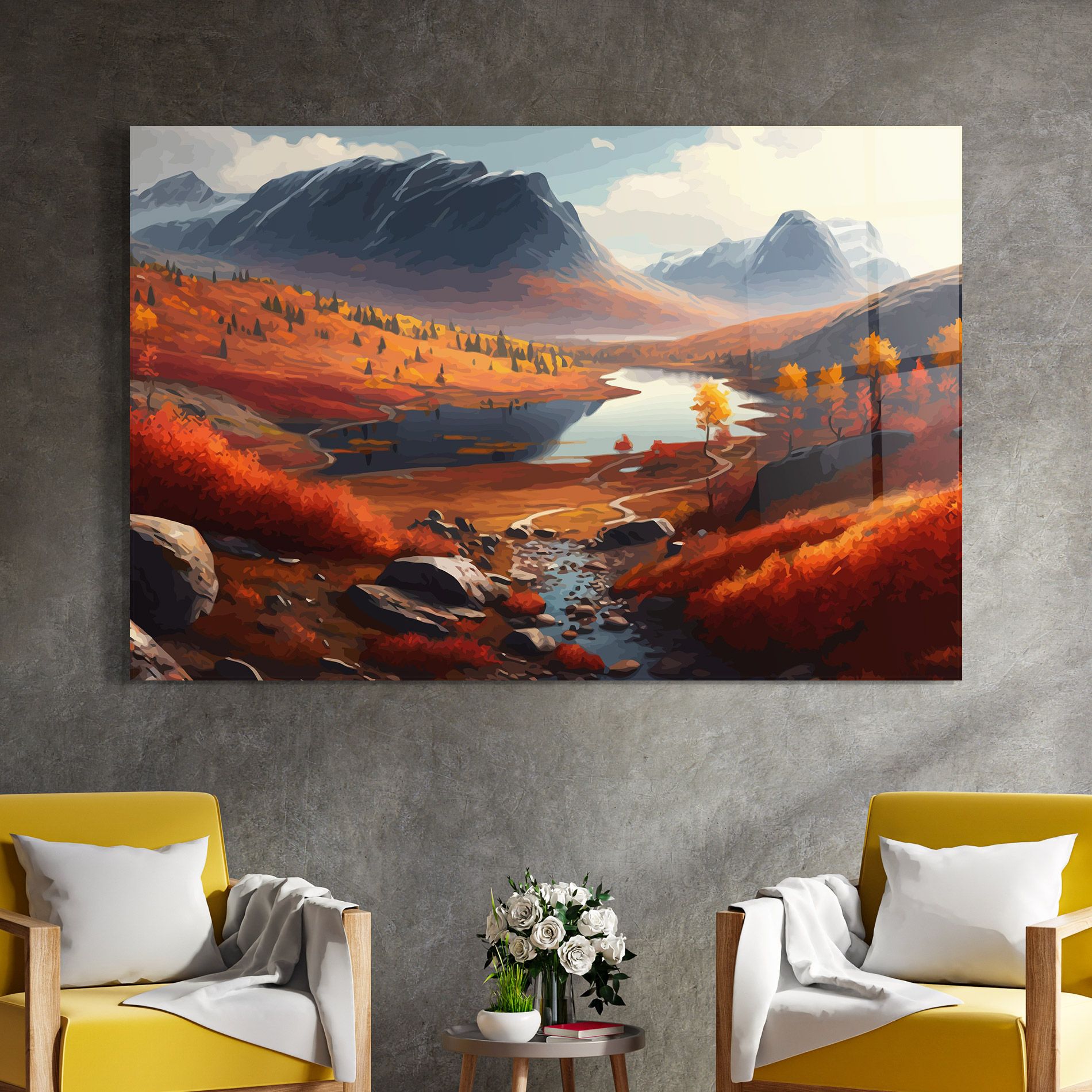 Autumn Field Lake mockup 4