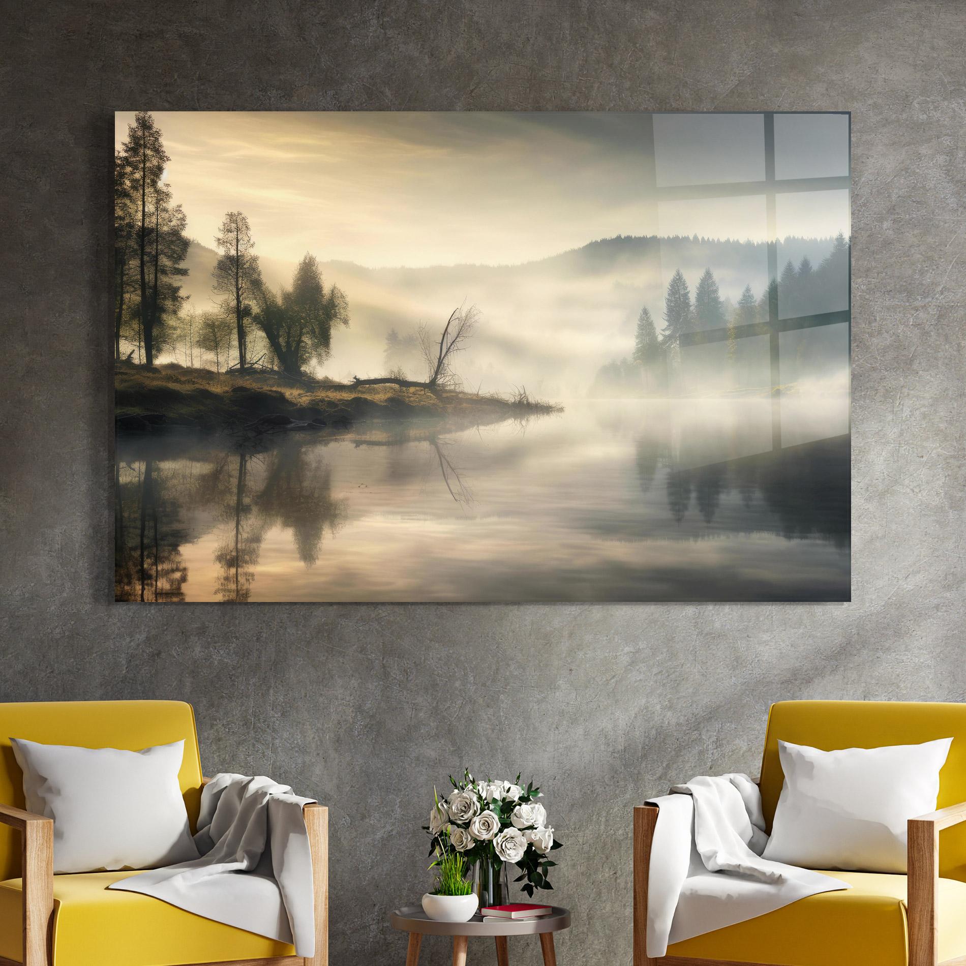 Glasbild Foggy Morning mockup 4