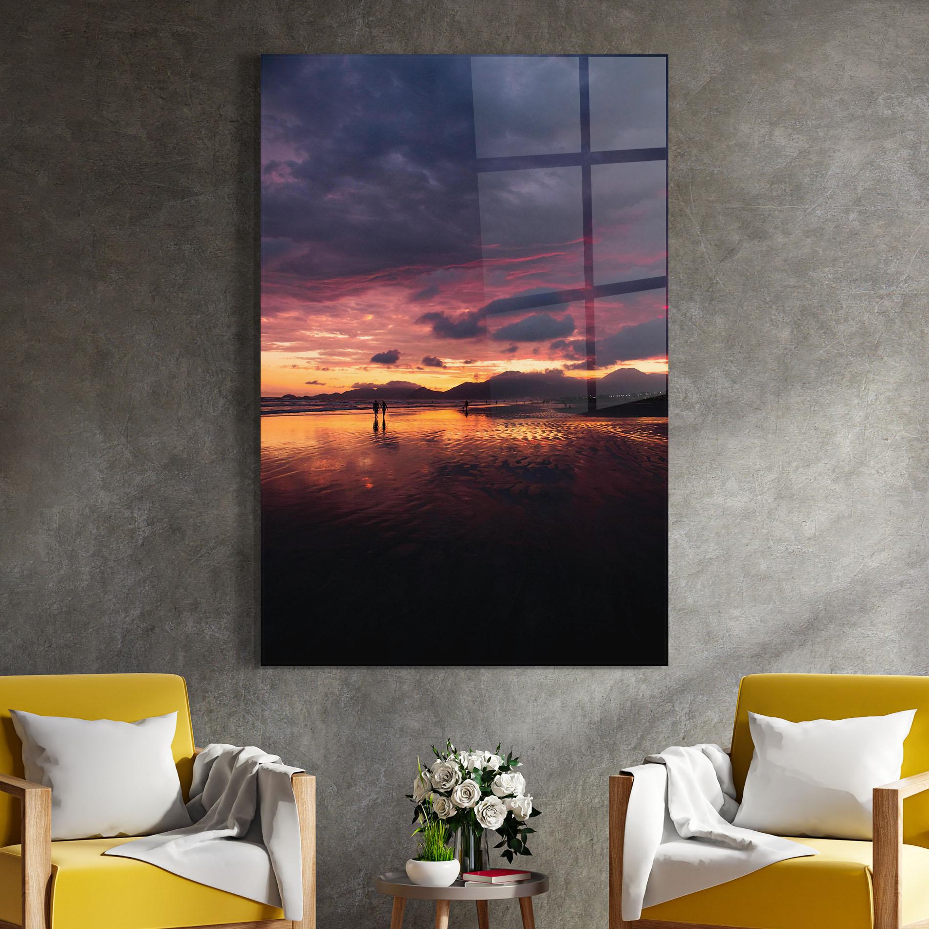 Glasbild Beach At Sunset mockup 4