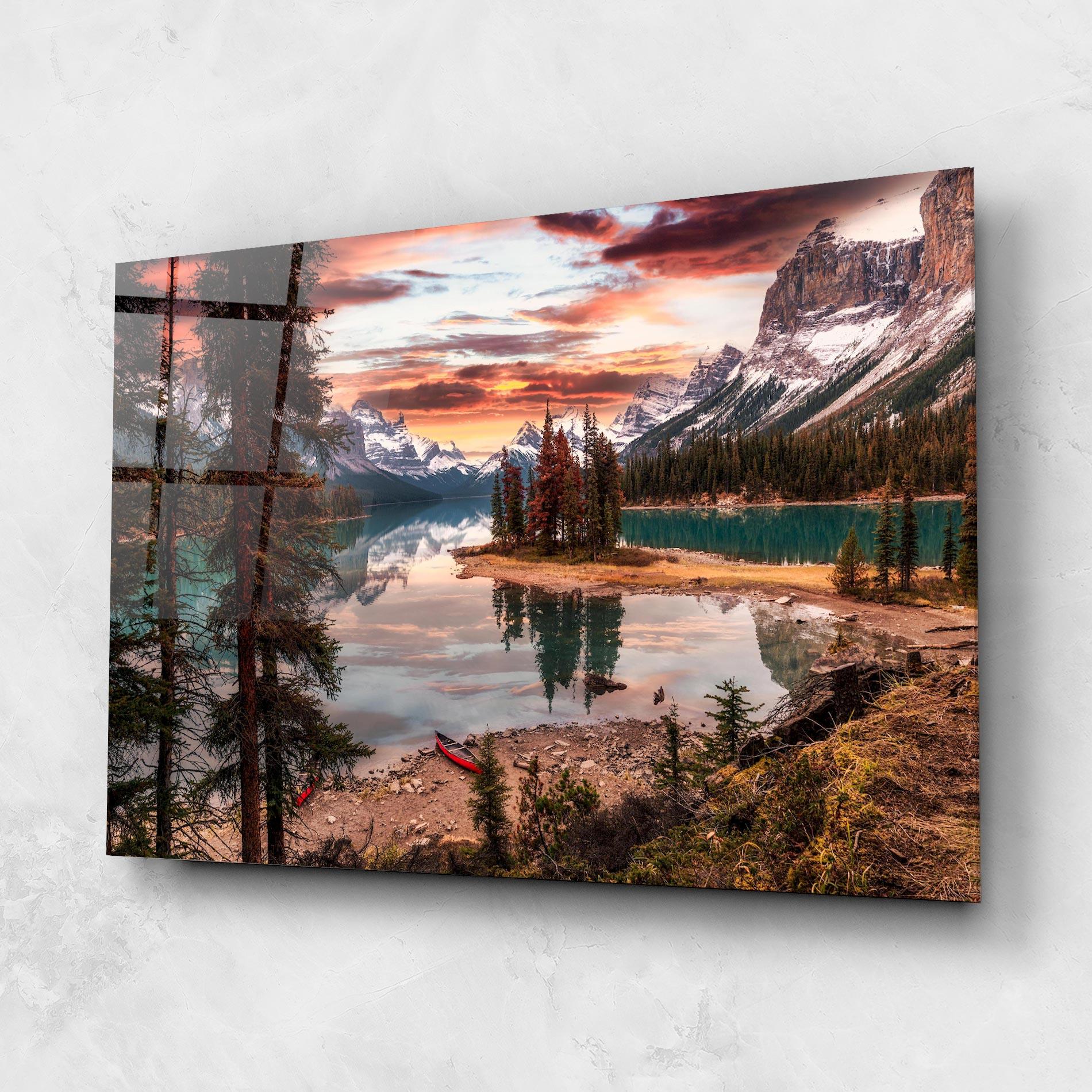 Glasbild Sunset Lake View mockup 1