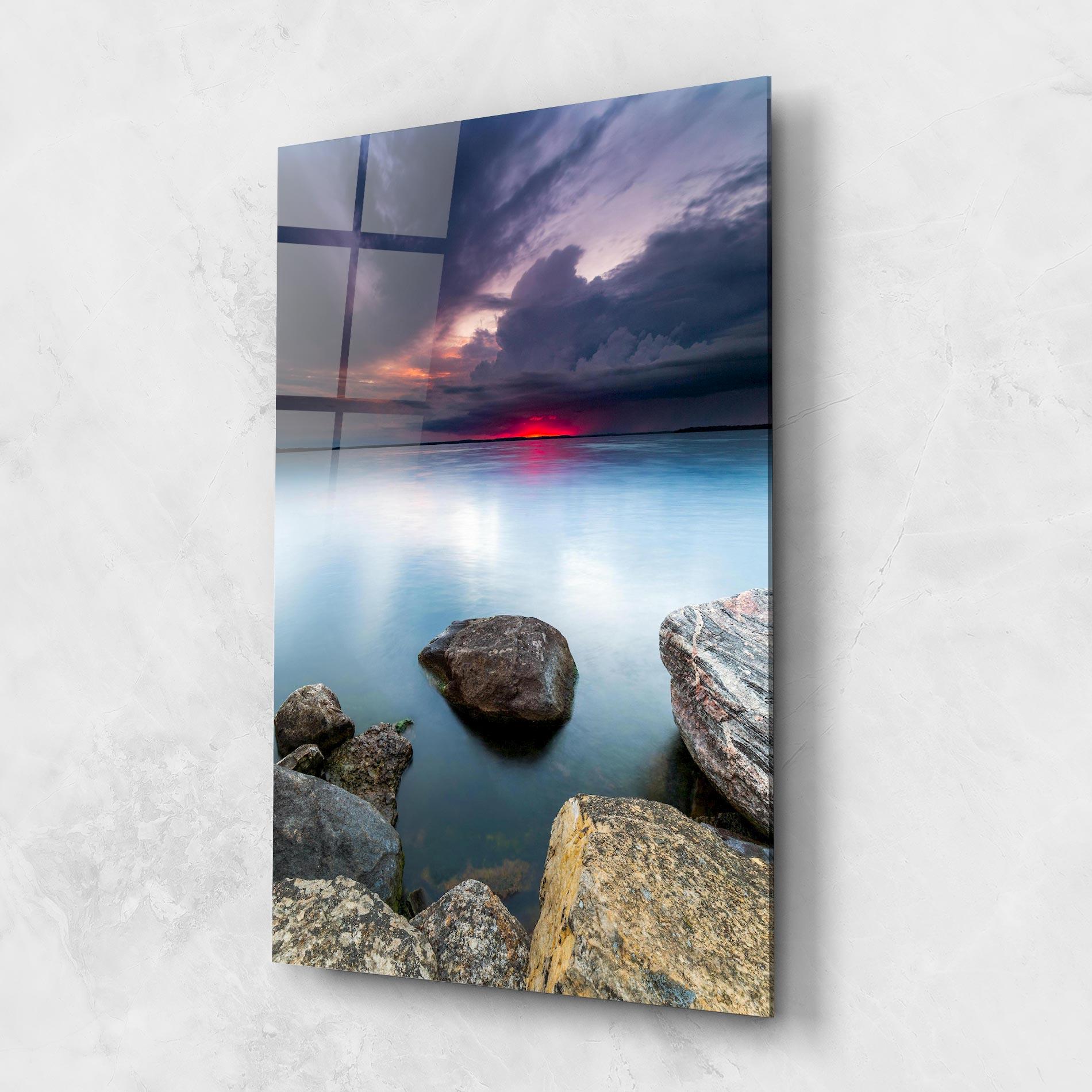 Glasbild Lake Sunset mockup 1