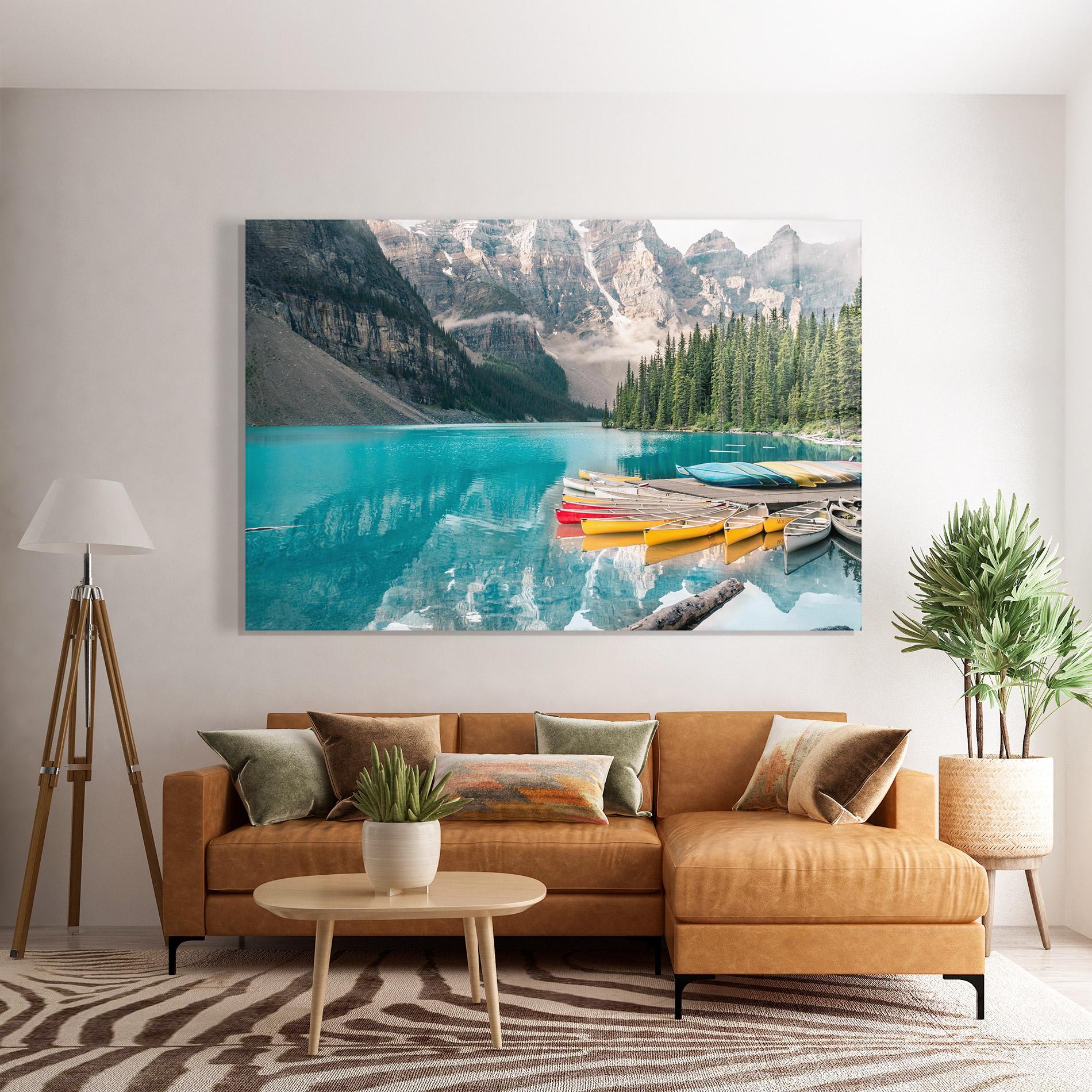 Glasbild Beautiful Moraine Lake mockup 7
