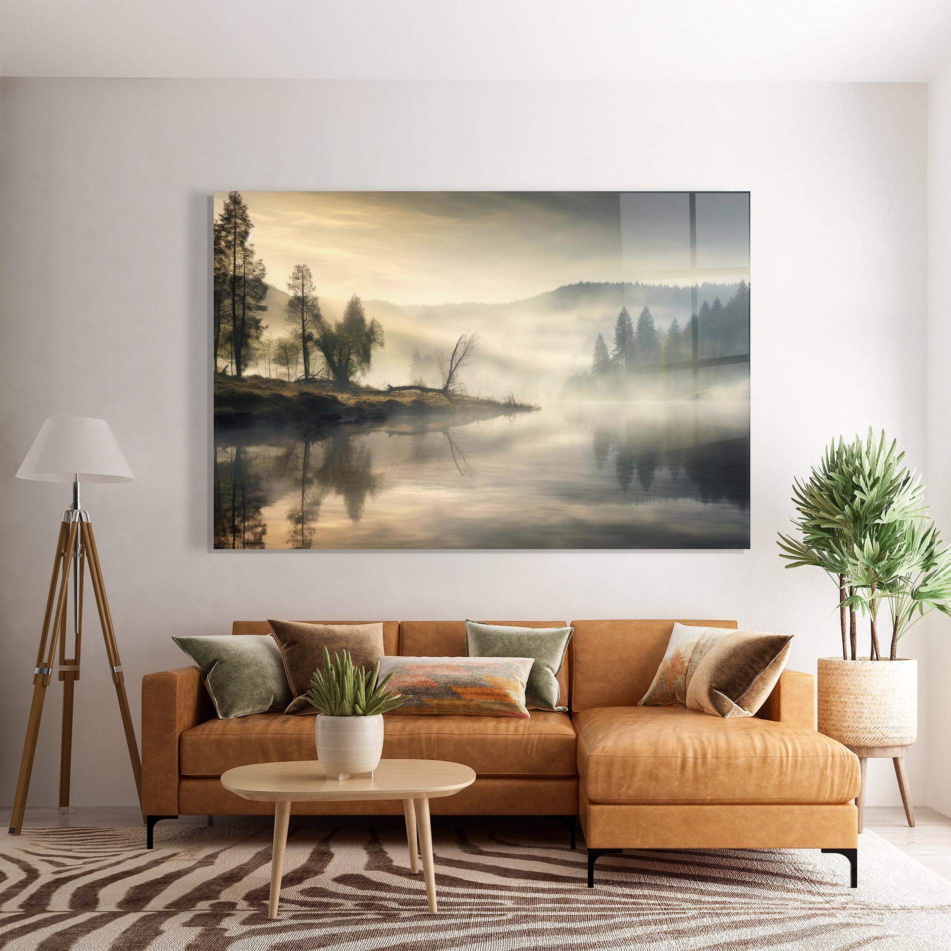 Glasbild Foggy Morning mockup 7