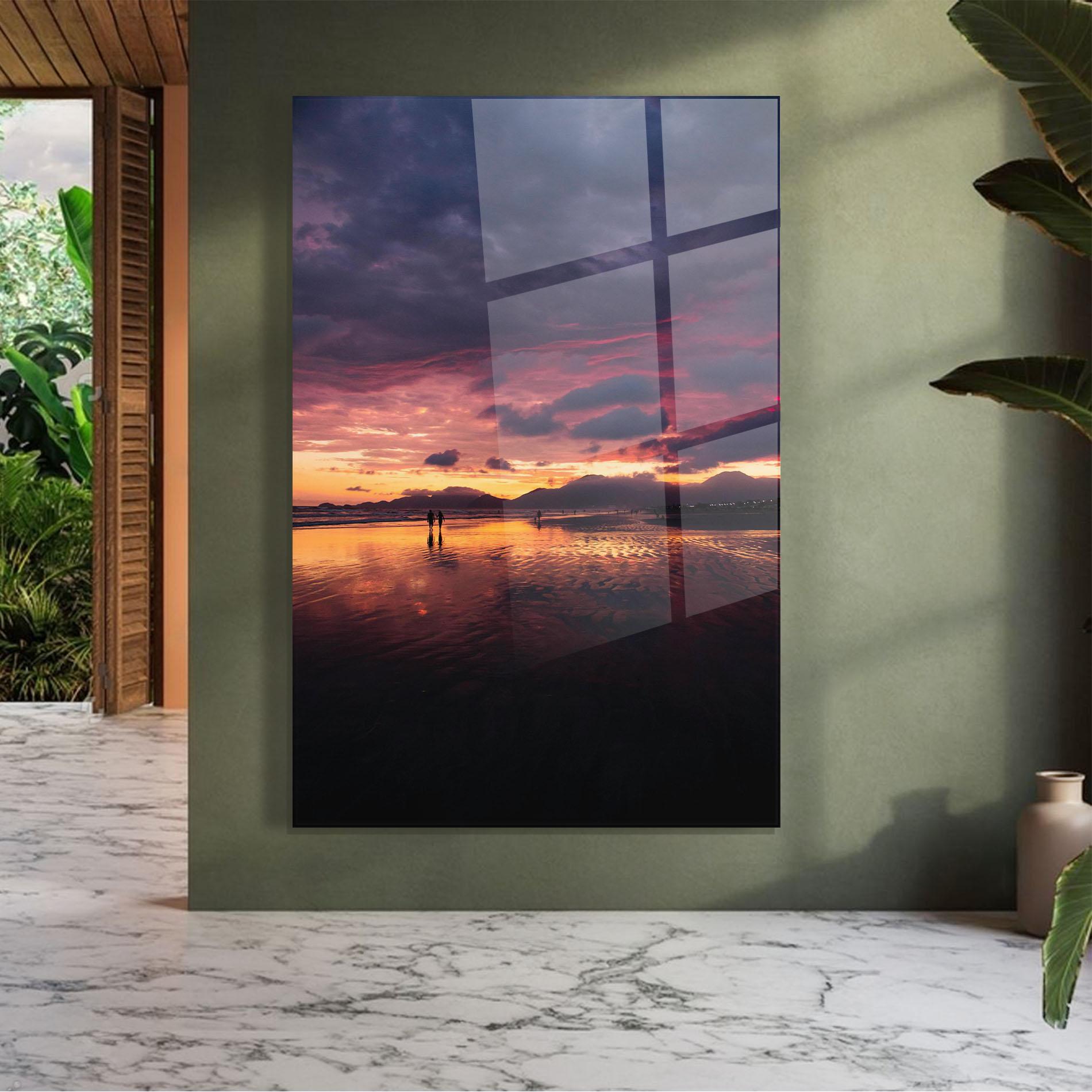Glasbild Beach At Sunset mockup 7