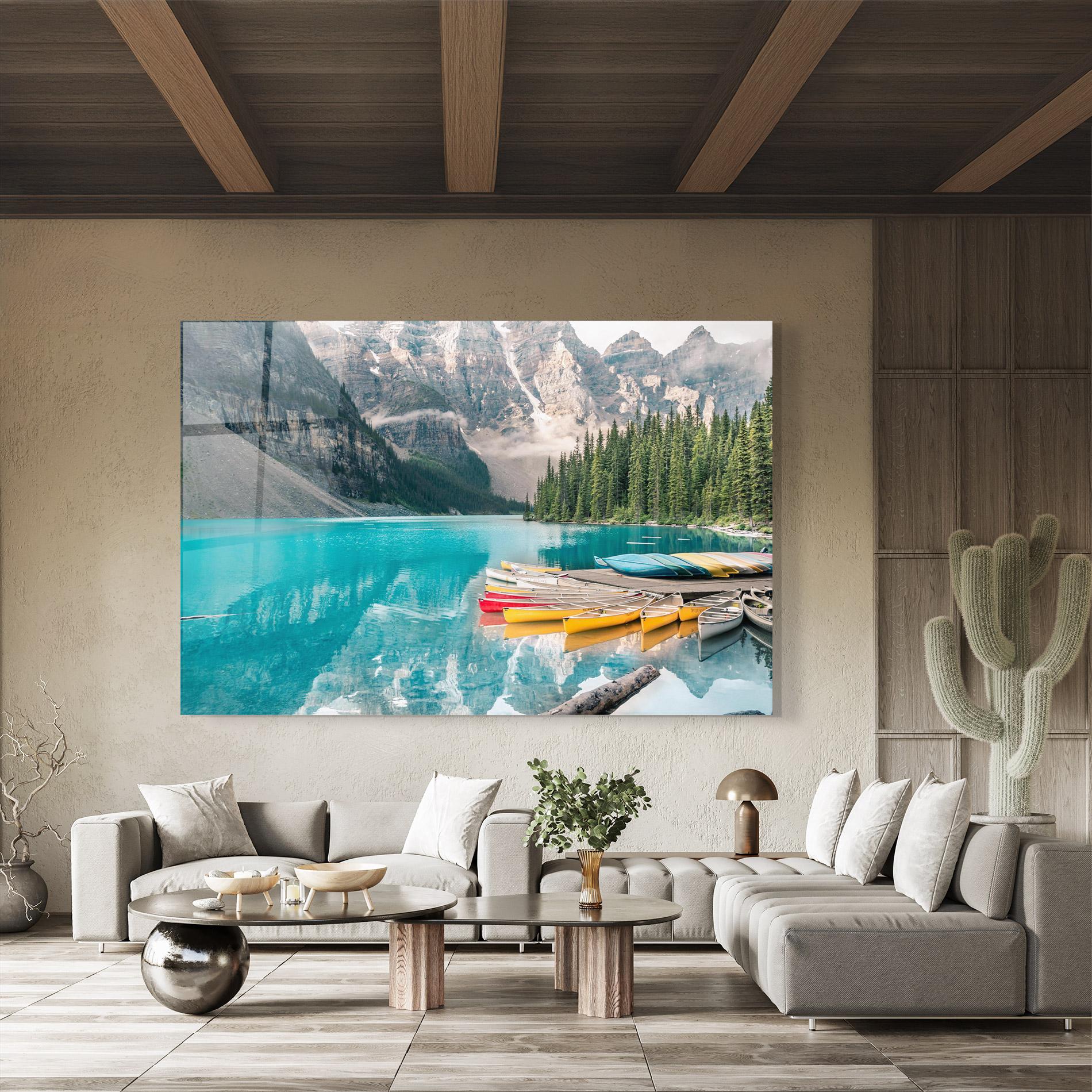 Glasbild Beautiful Moraine Lake mockup 8