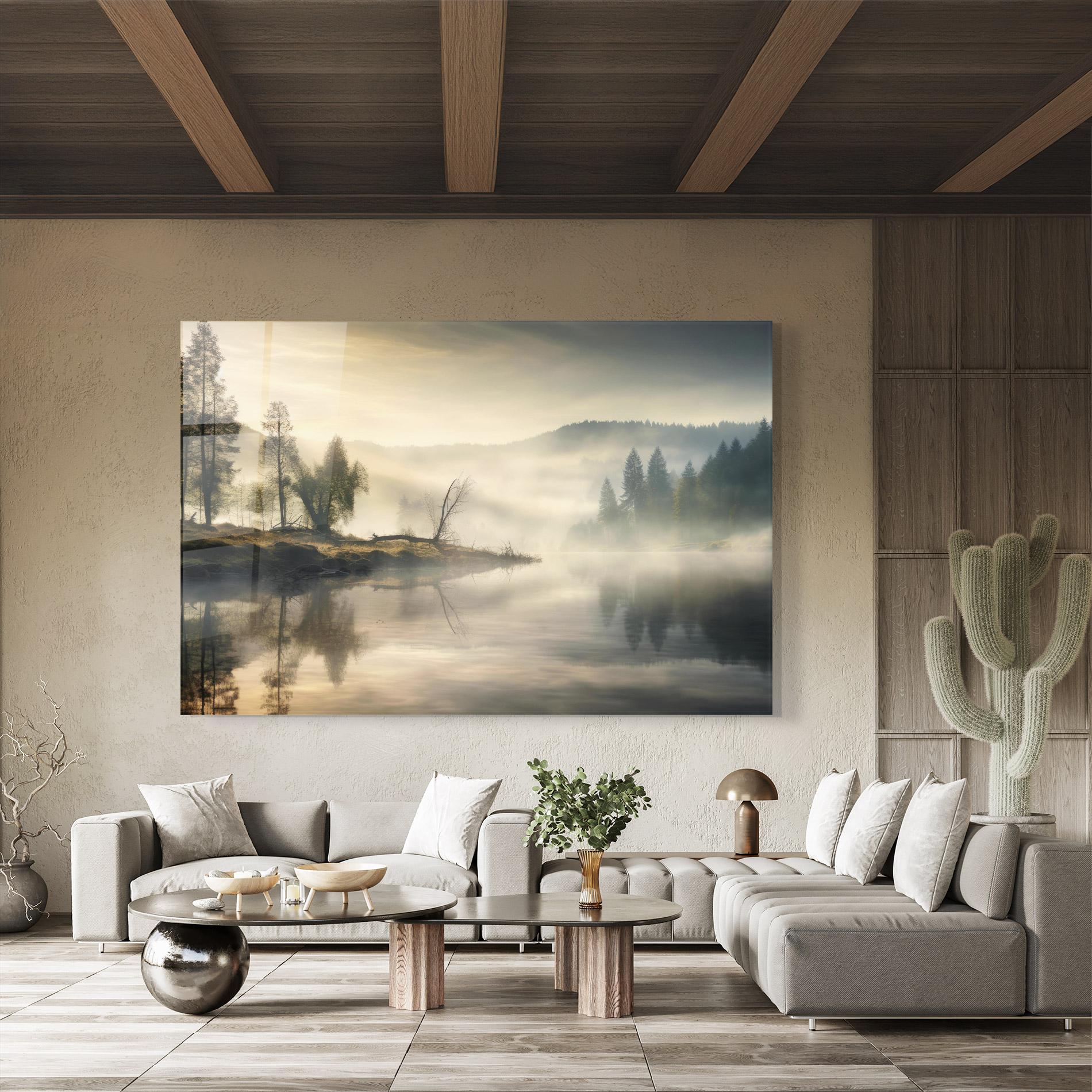 Glasbild Foggy Morning mockup 8