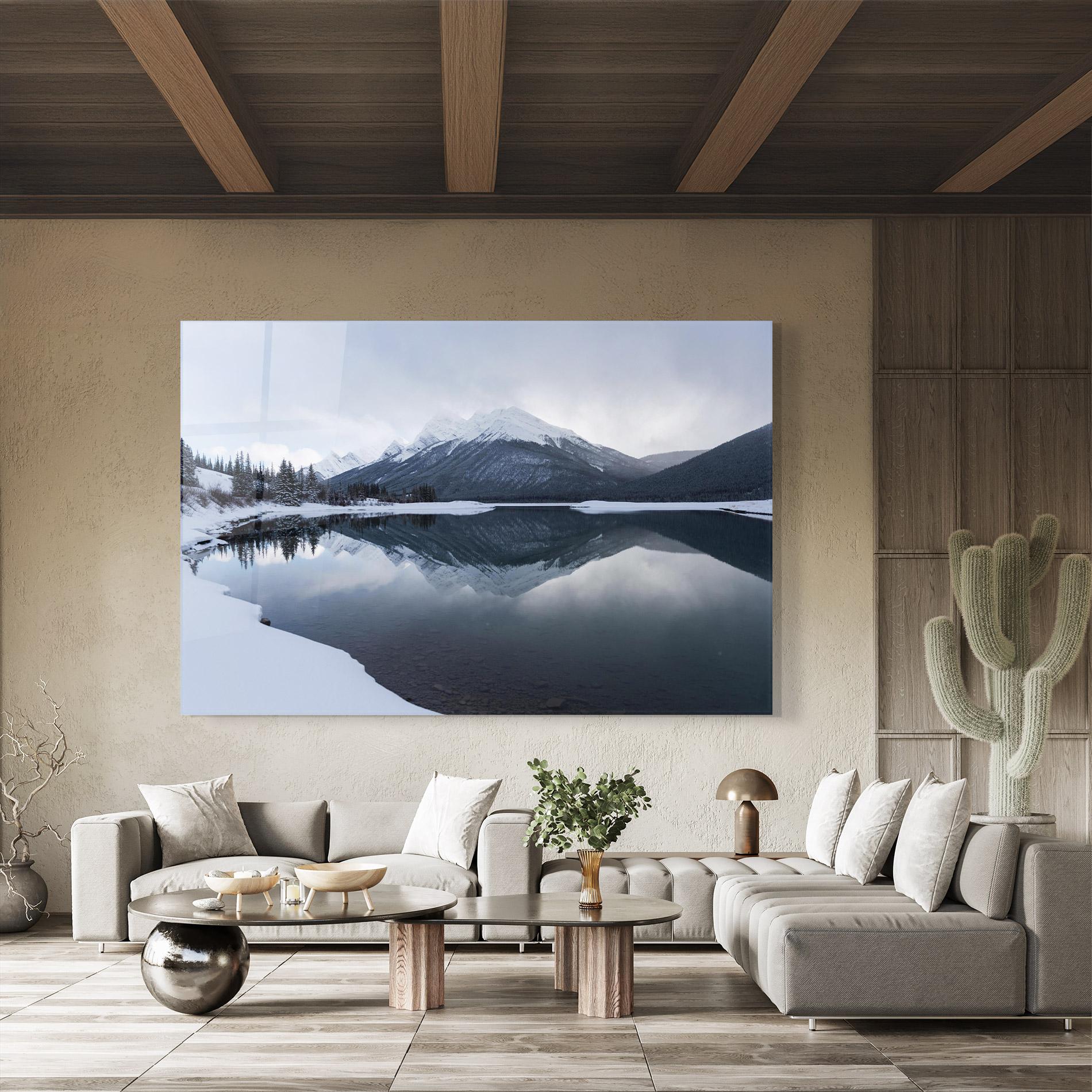 Glasbild Grey Lake mockup 8
