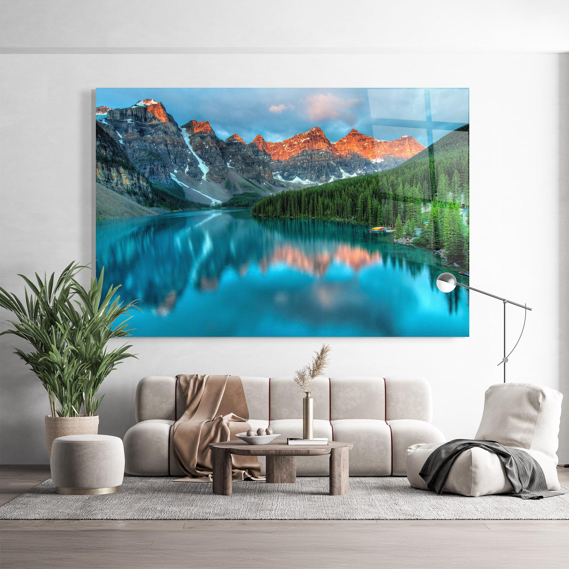 Glasbild Lake Reflection mockup 9
