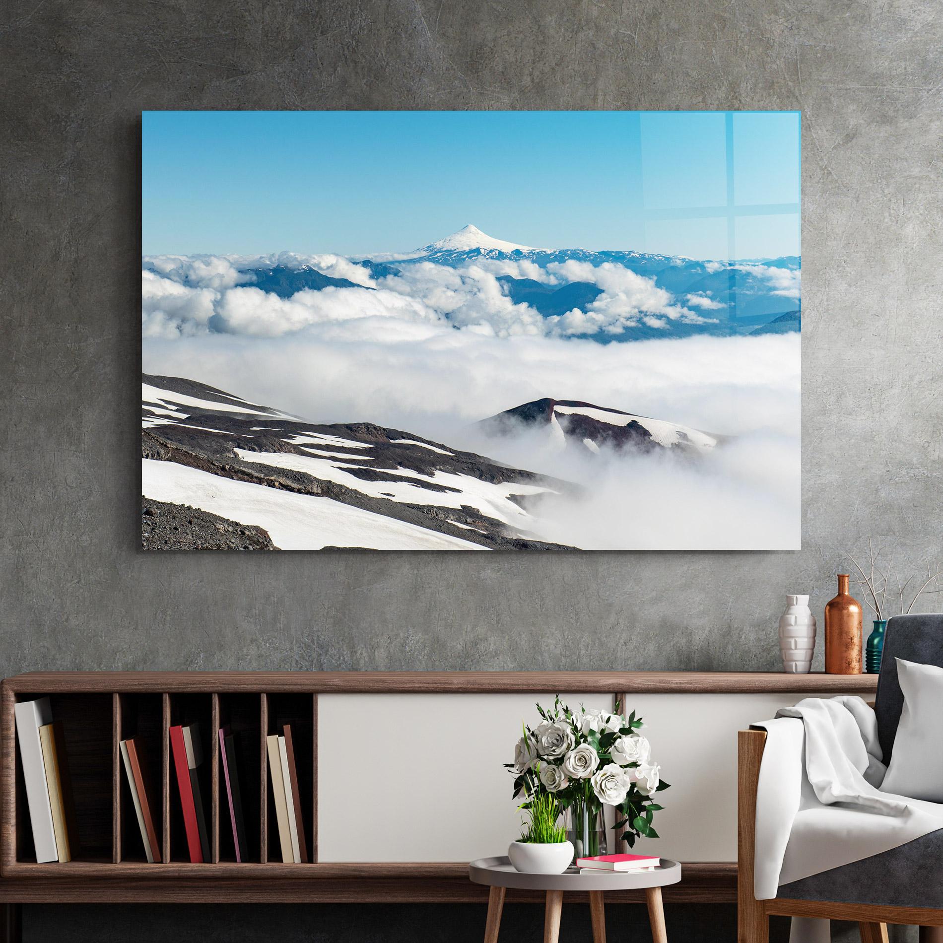 Glasbild Cloudy High View mockup 2