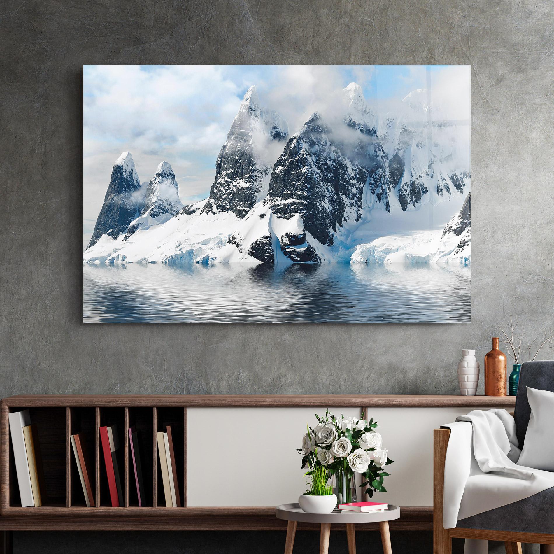Glasbild Glacial Mountains mockup 2