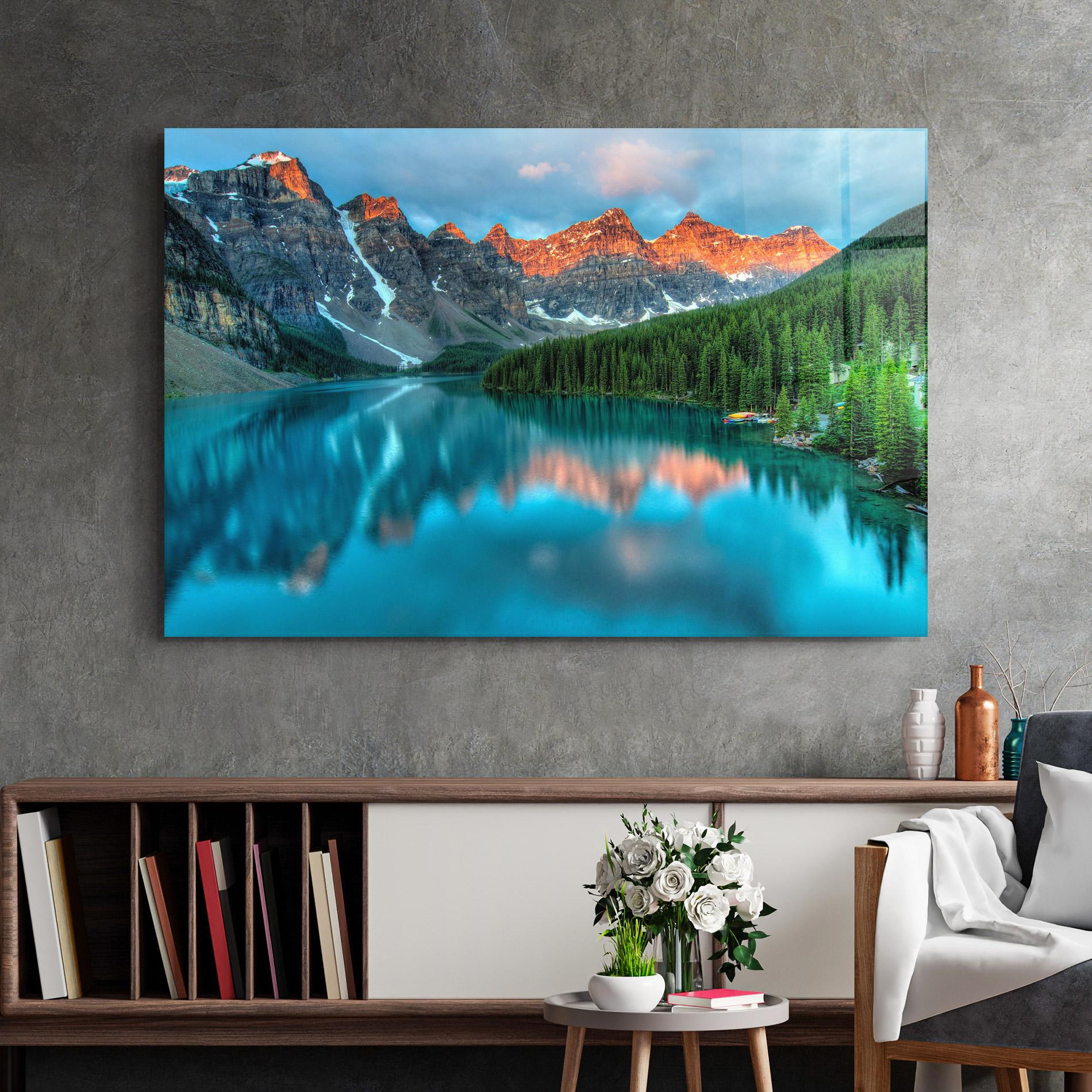 Glasbild Lake Reflection mockup 2