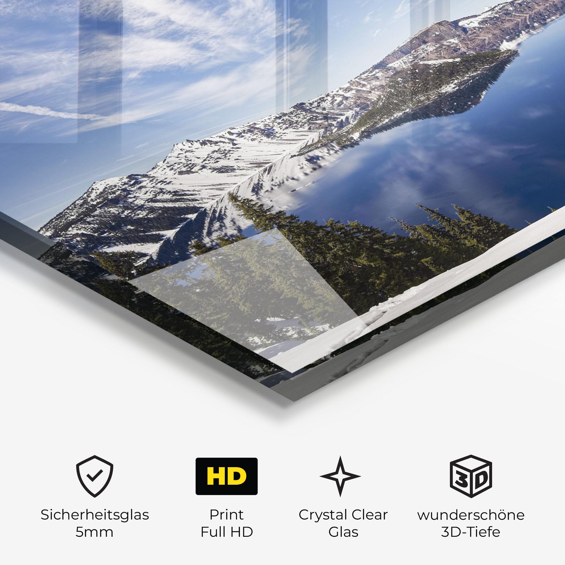 Glasbild White Snowy Mountain mockup 3