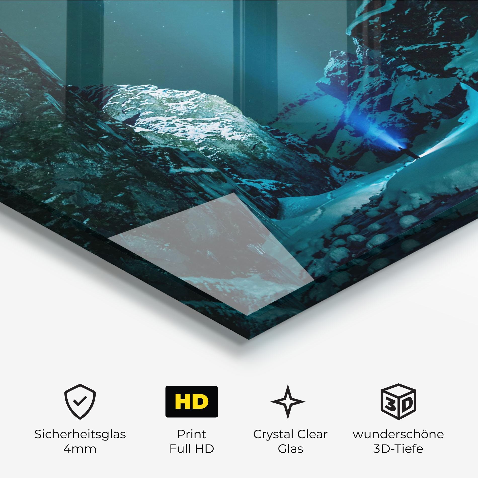 Glasbild Green Light Mountain mockup 3