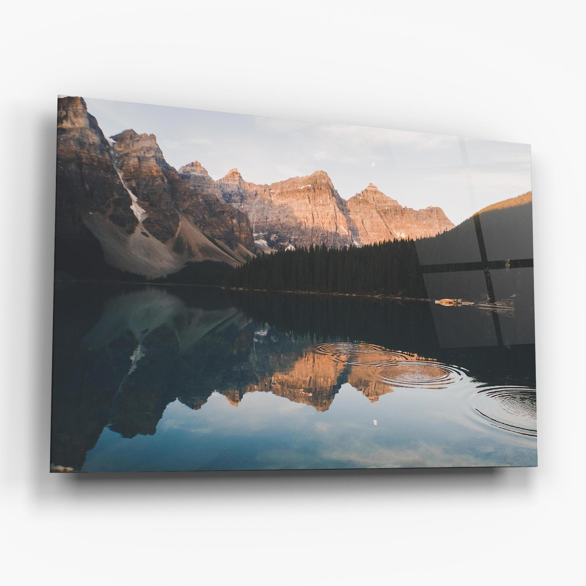 Glasbild Brown Mountain Lake mockup 6