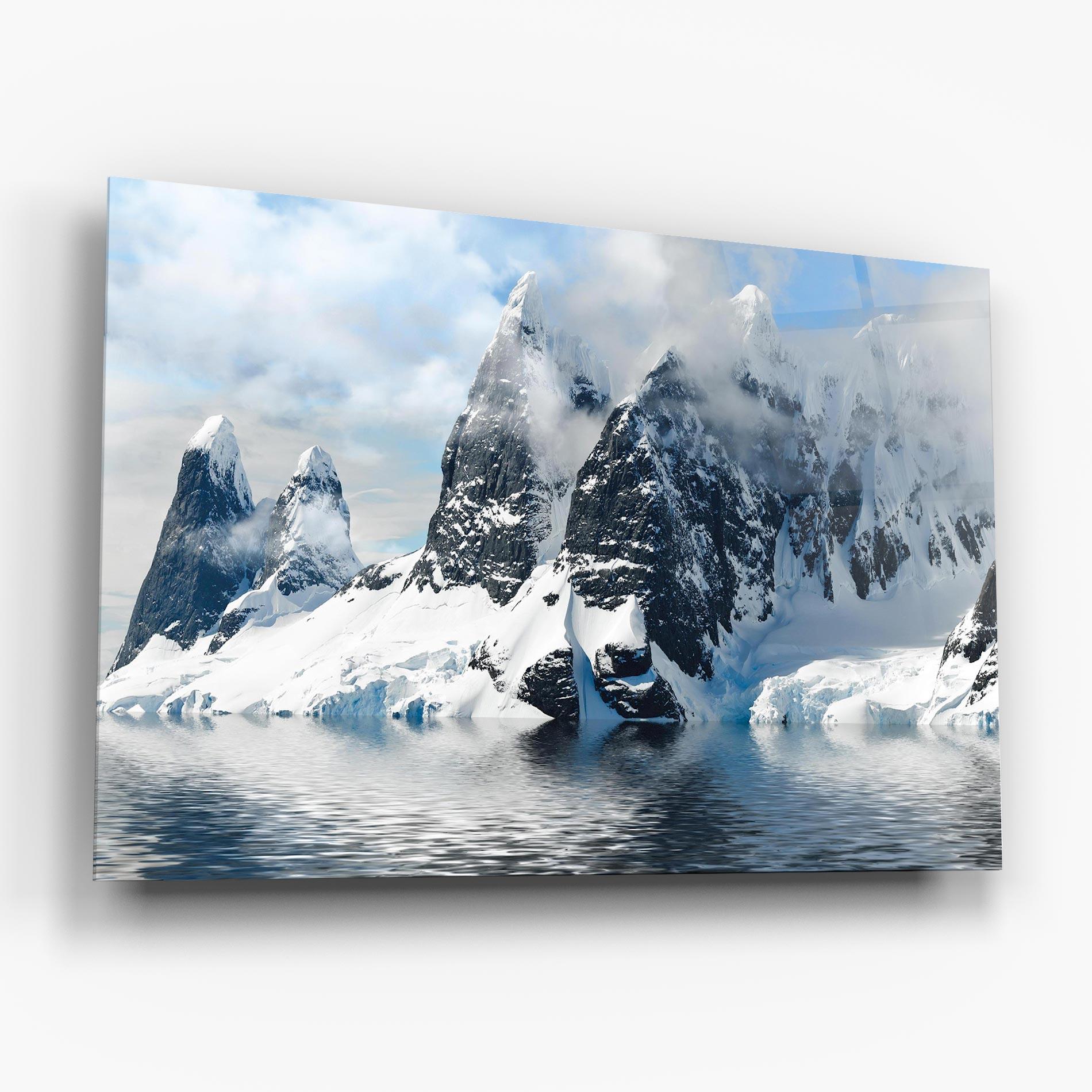 Glasbild Glacial Mountains mockup 6