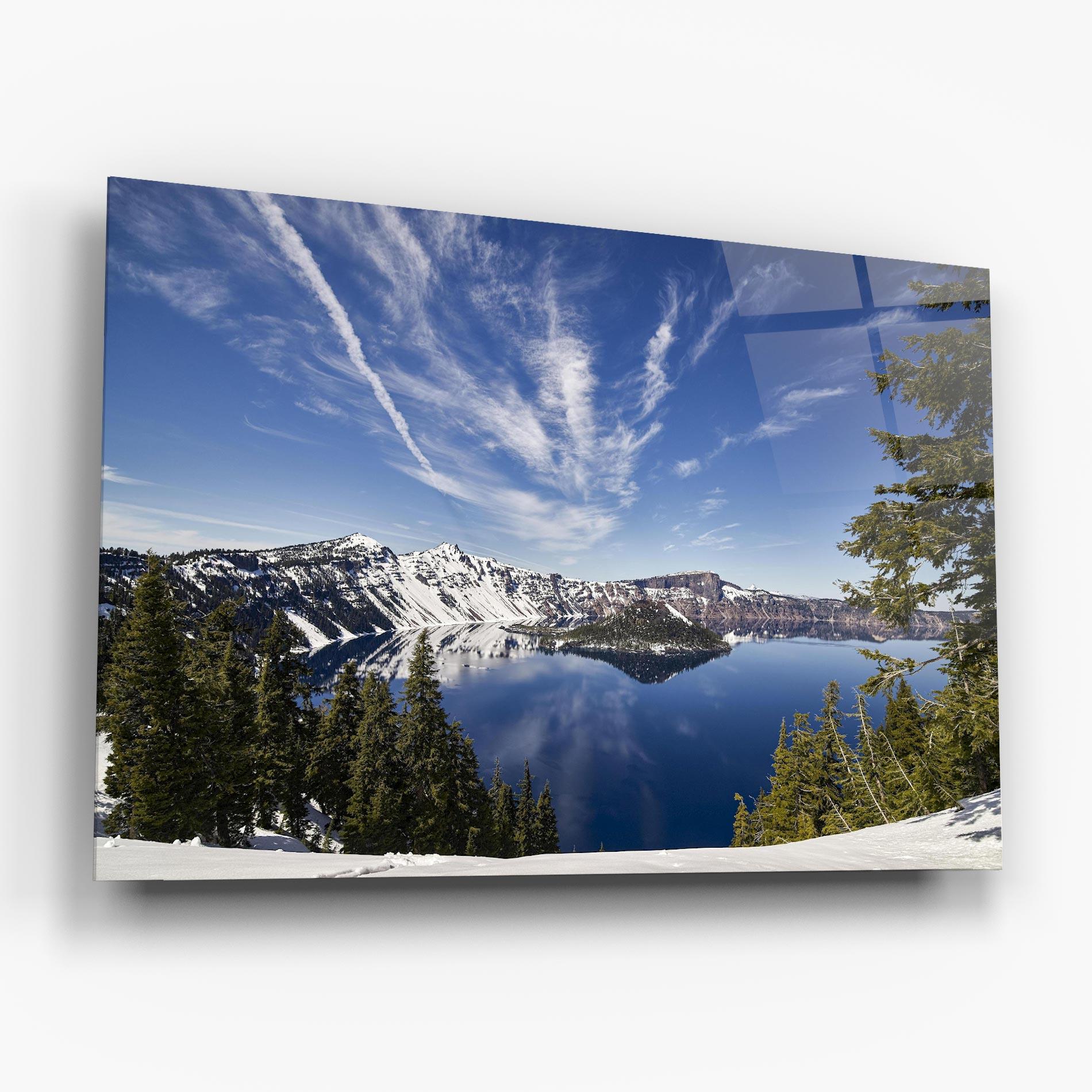 Glasbild White Snowy Mountain mockup 6