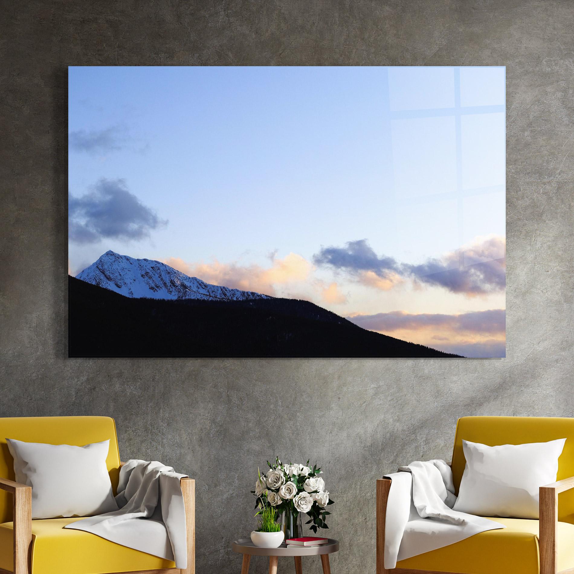 Glasbild Cloud Sky Mountain mockup 4