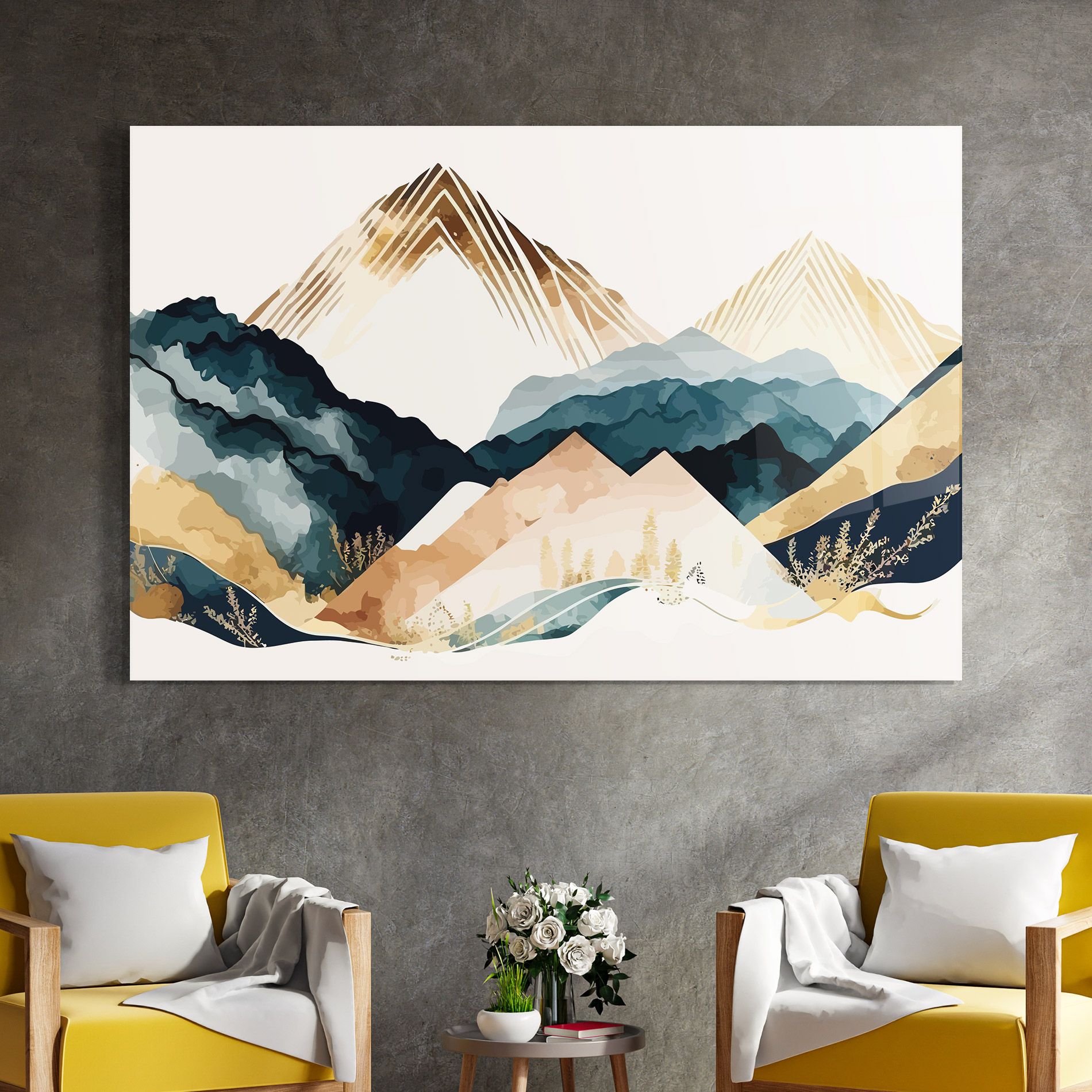 Gold Green Mountain mockup 4