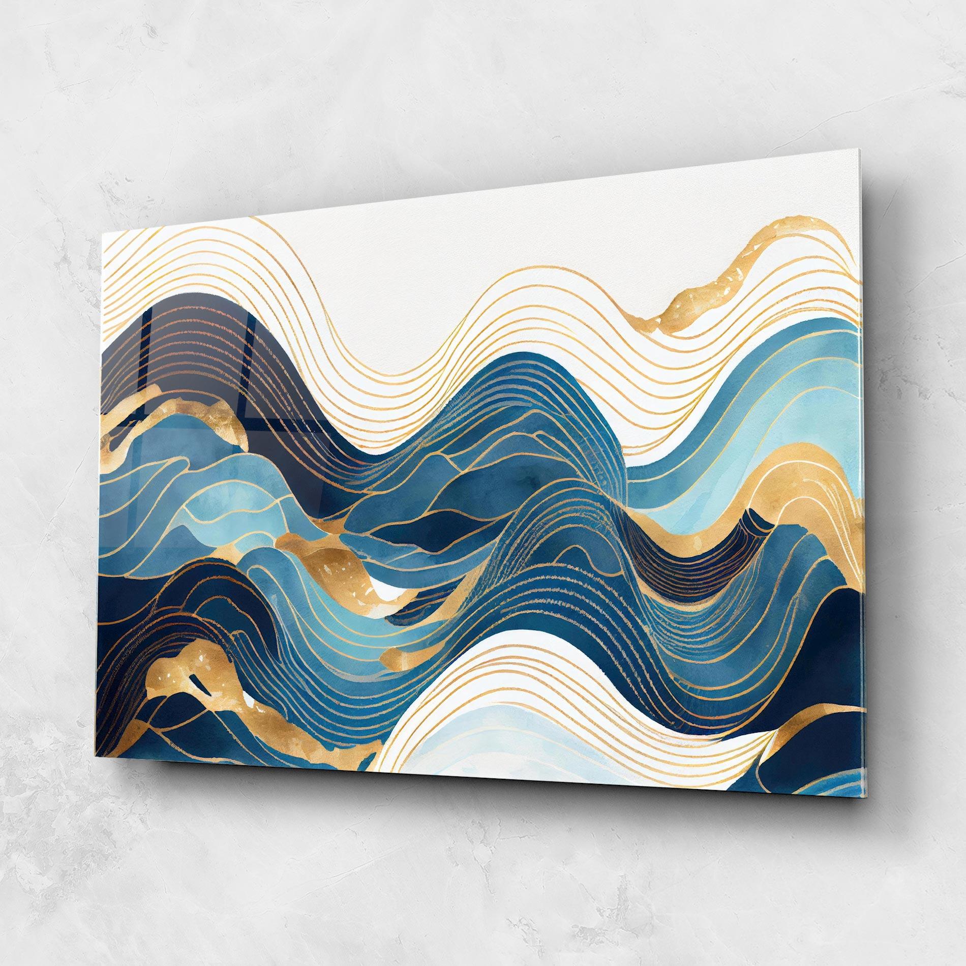 Glasbild Blue Wave Mountain mockup 1
