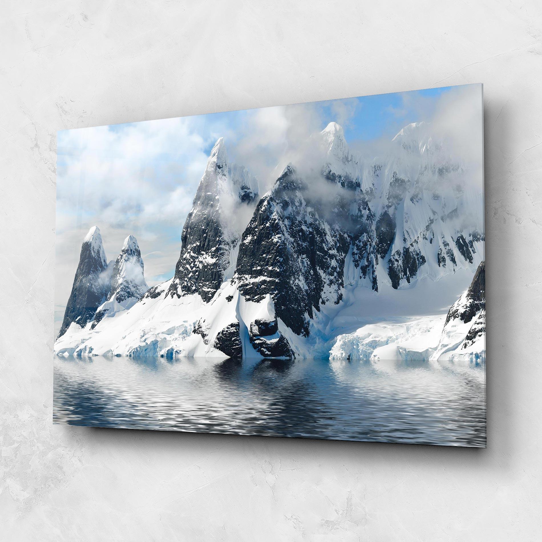Glasbild Glacial Mountains mockup 1