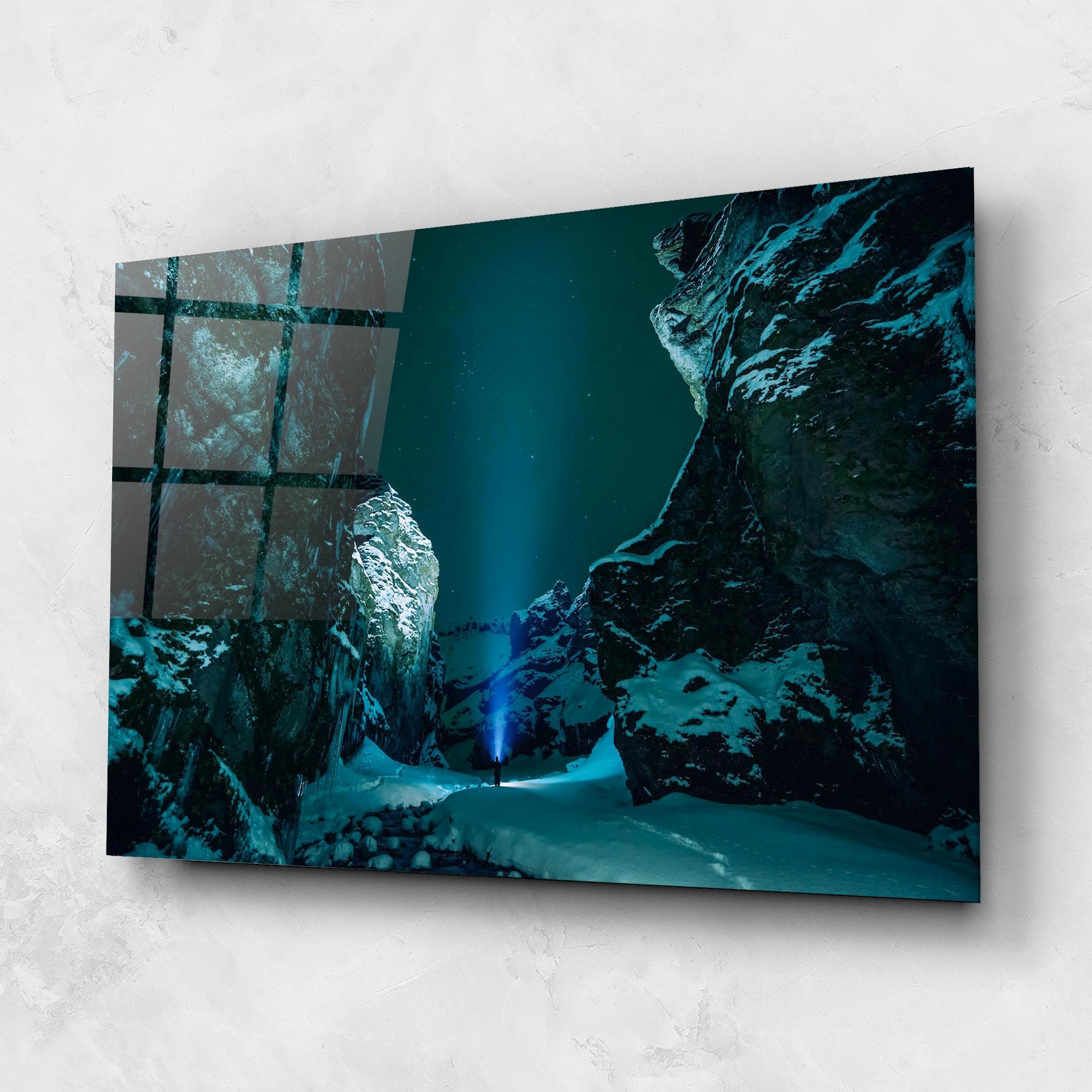 Glasbild Green Light Mountain mockup 1