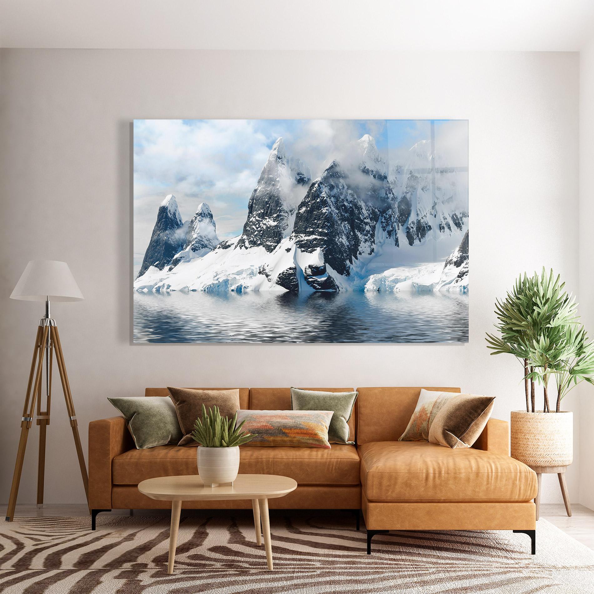 Glasbild Glacial Mountains mockup 7