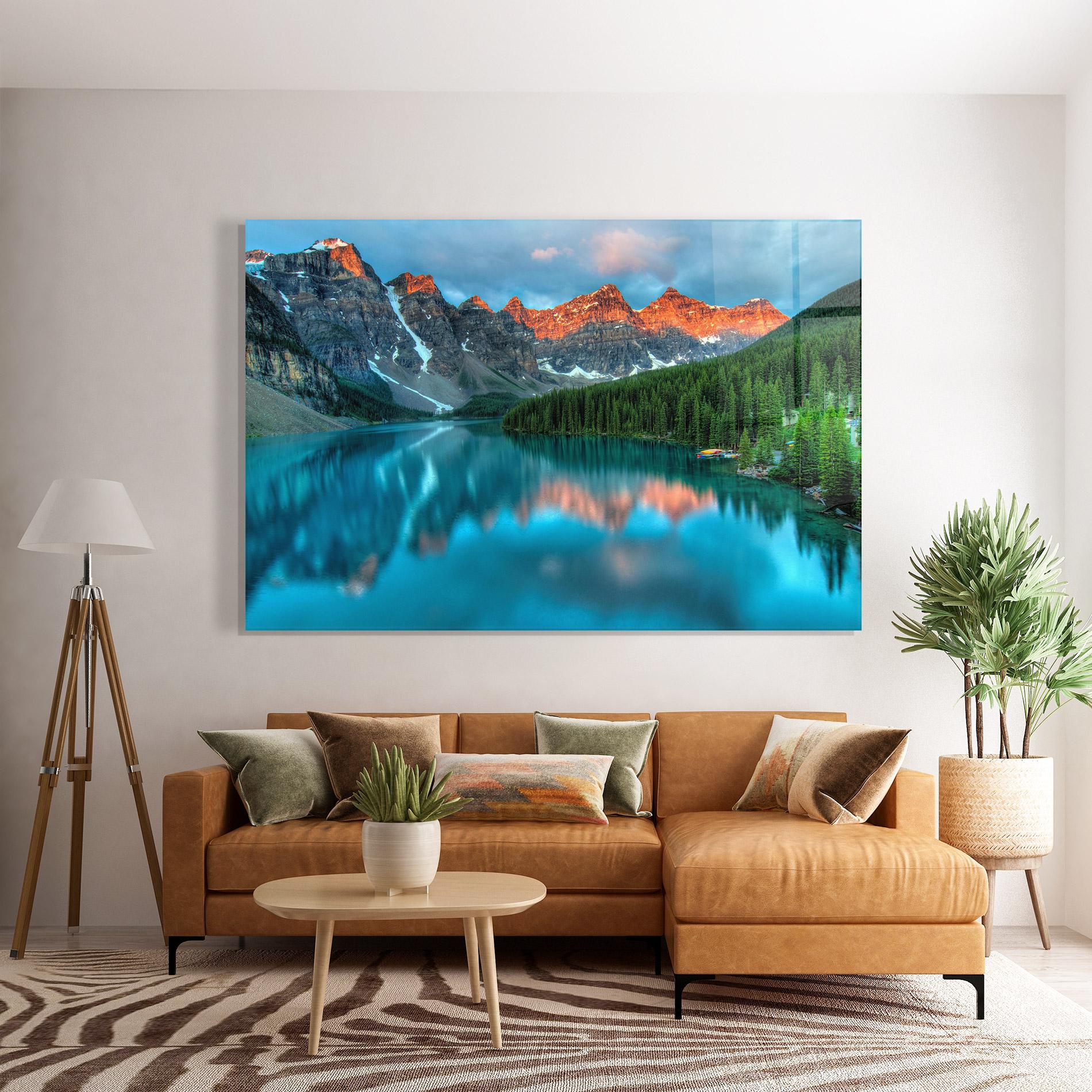 Glasbild Lake Reflection mockup 7