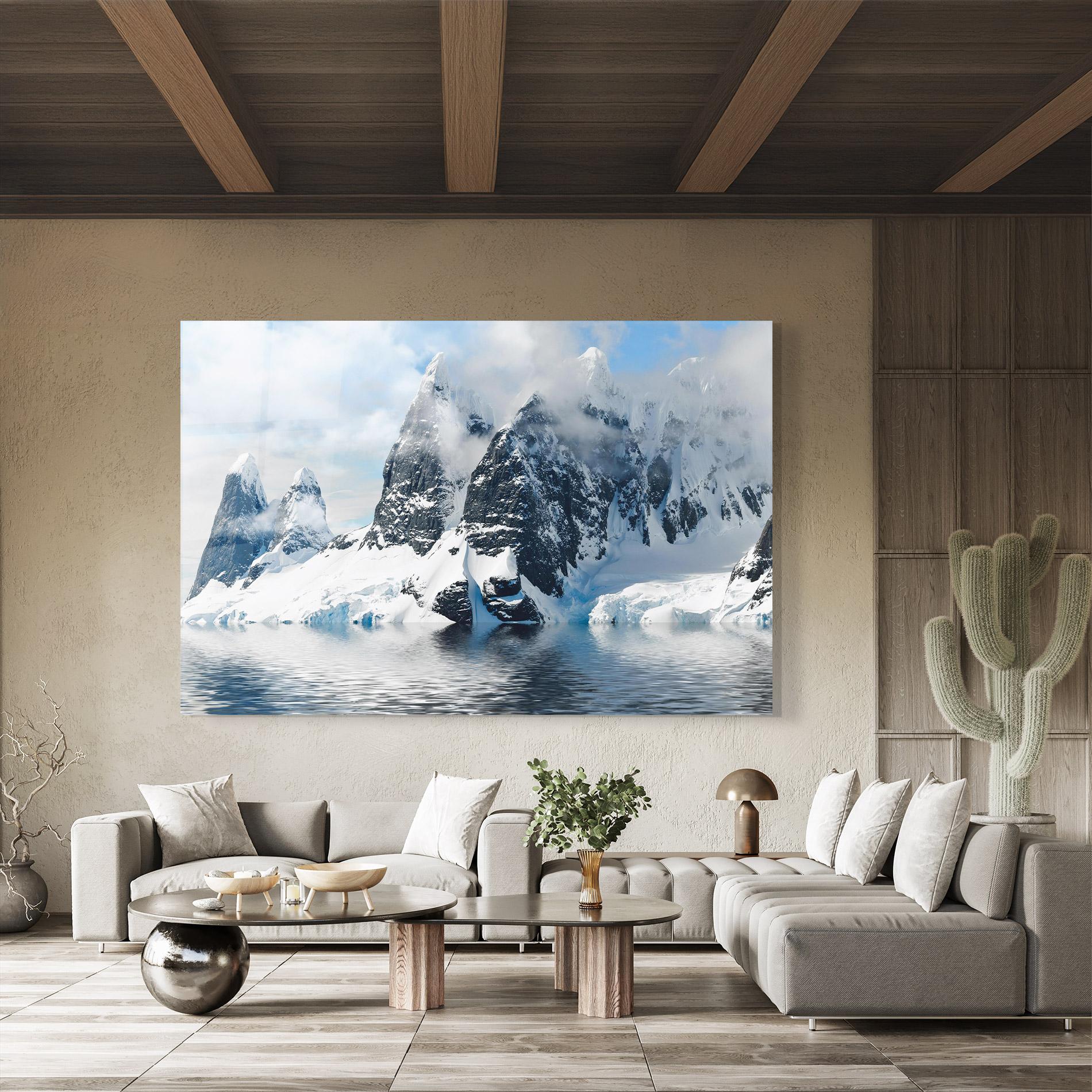 Glasbild Glacial Mountains mockup 8