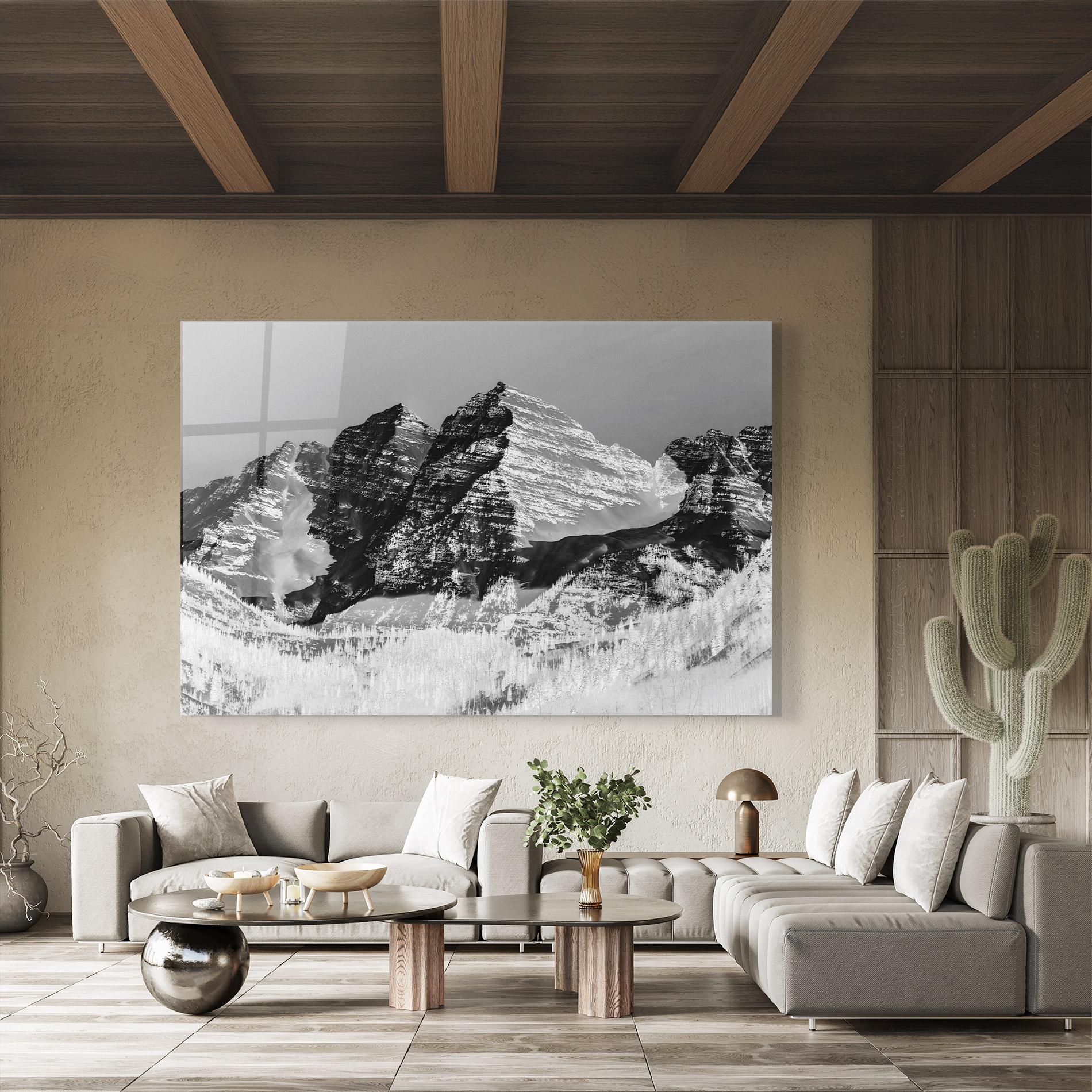 Glasbild Green Shades Mountain mockup 8