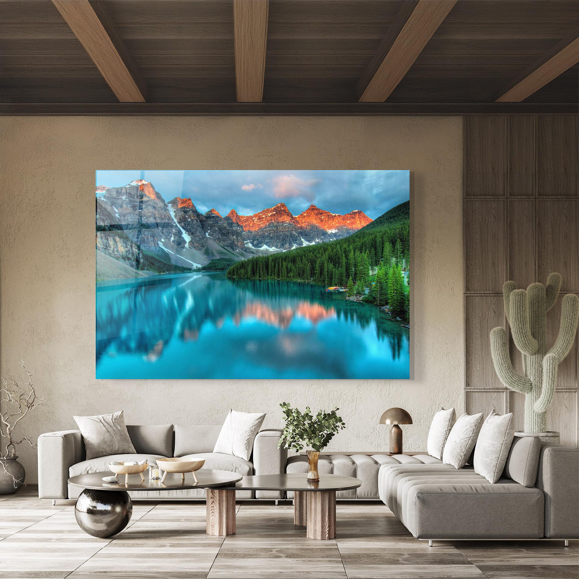 Glasbild Lake Reflection mockup 8