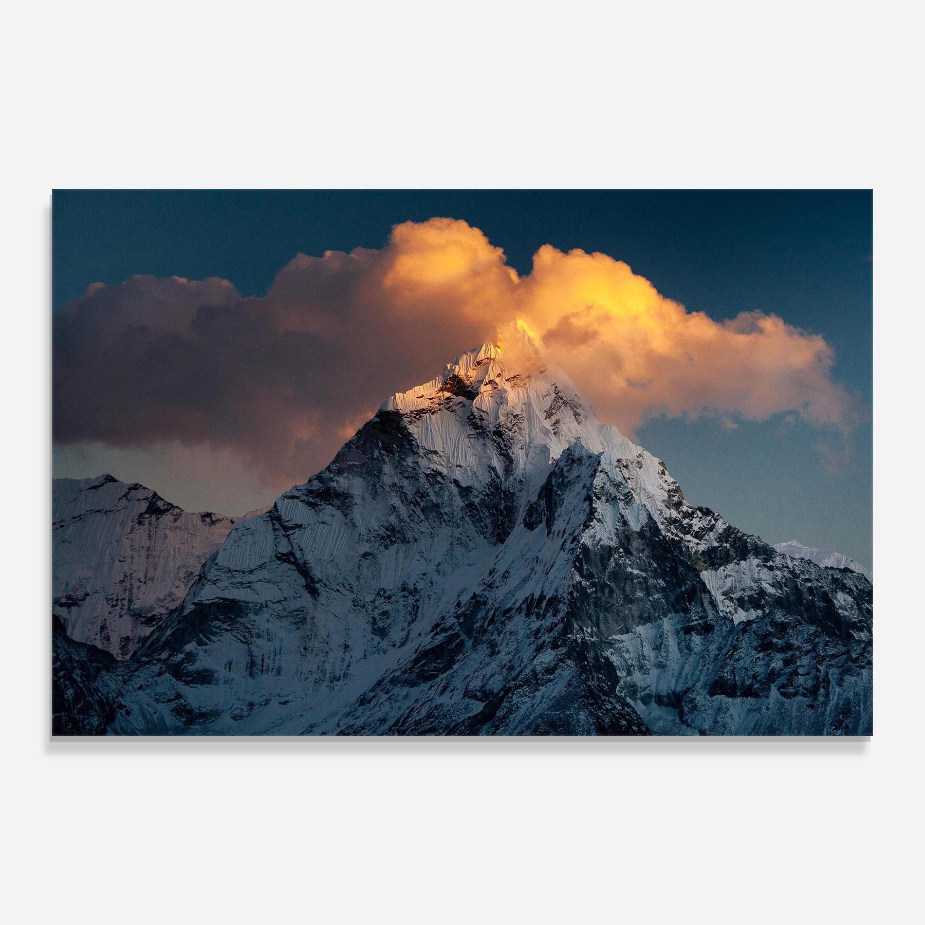 Glasbild Orange Cloud Mountain mockup 0