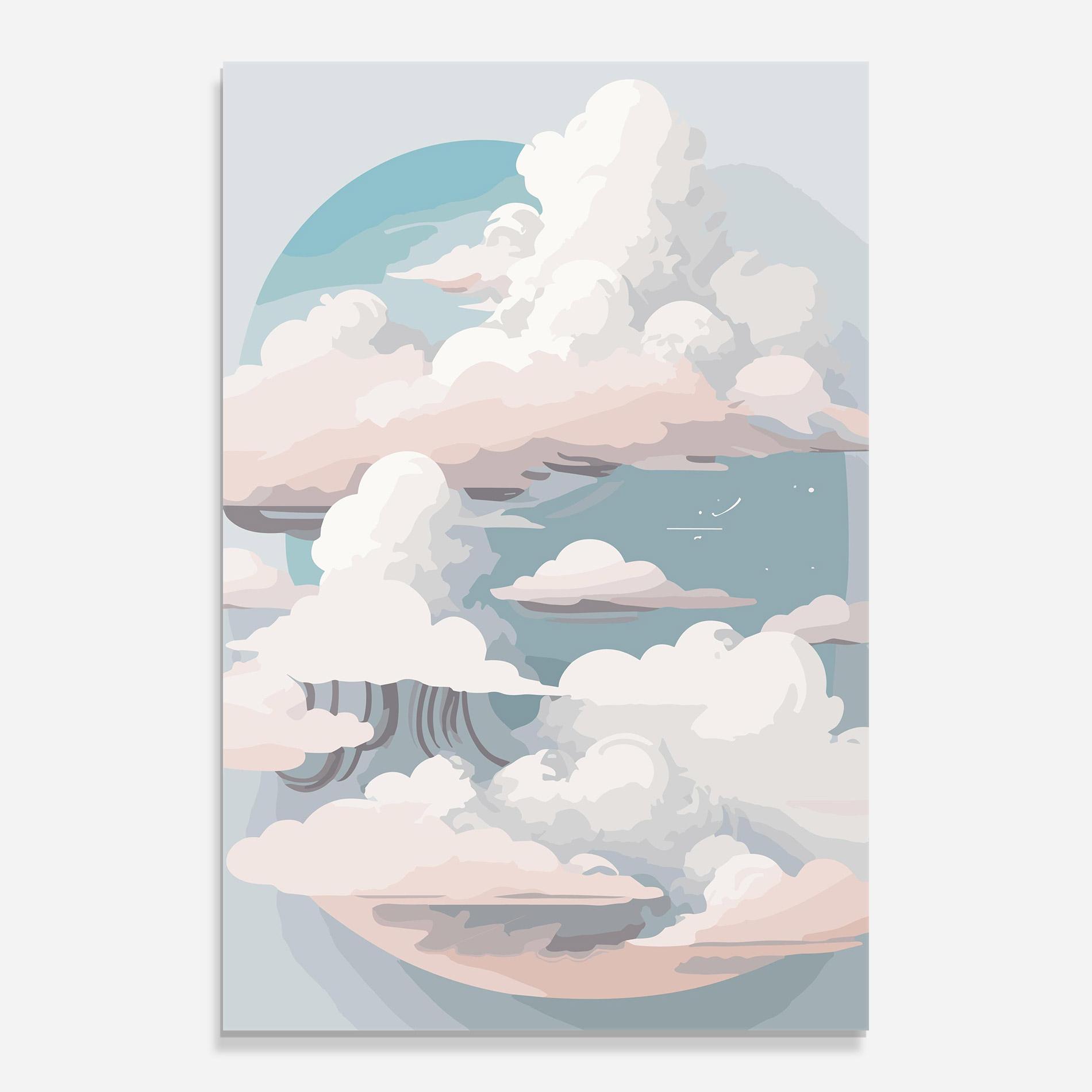 Glasbild Cloud White Art mockup 0