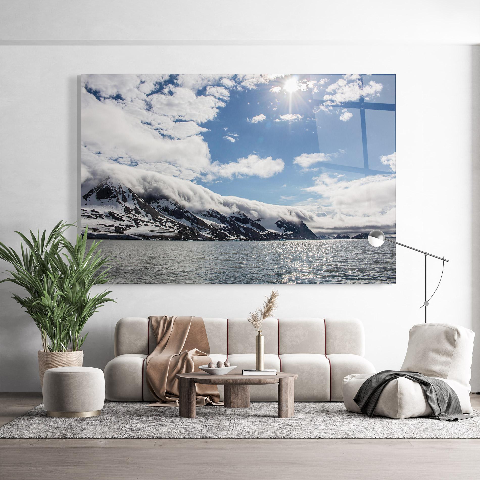 Glasbild Clouds Over Ice mockup 9