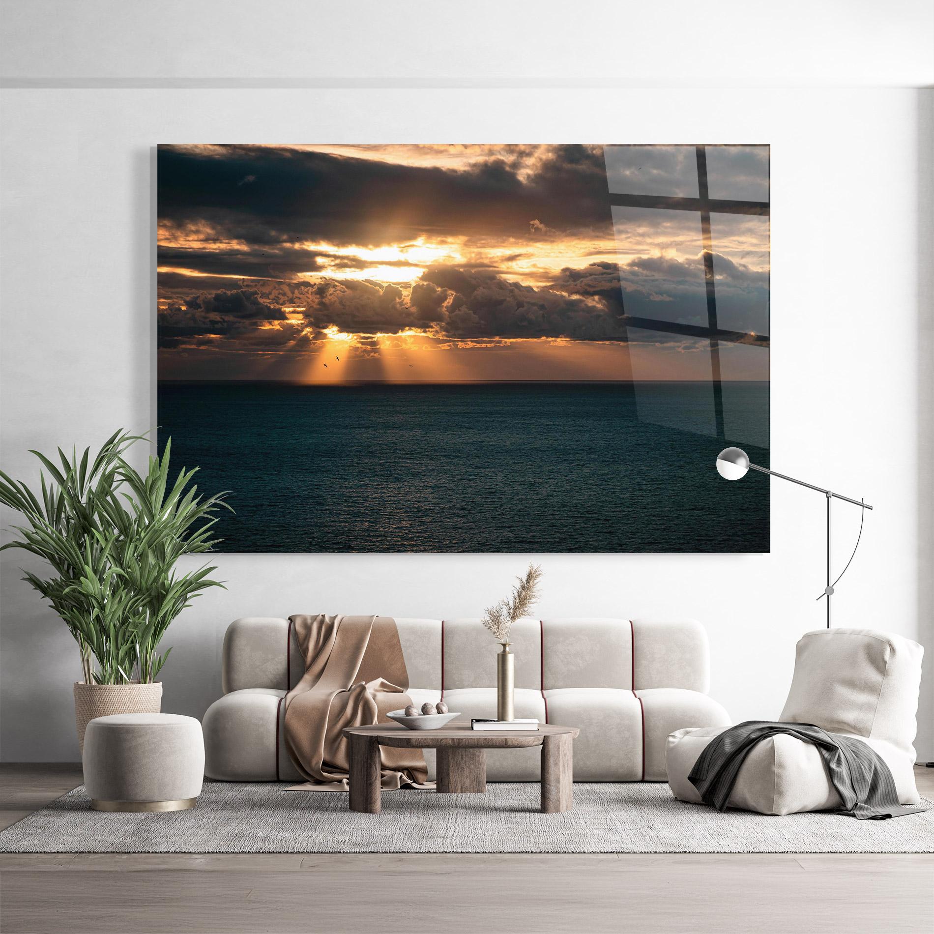 Glasbild Cloudy Sunrise mockup 9