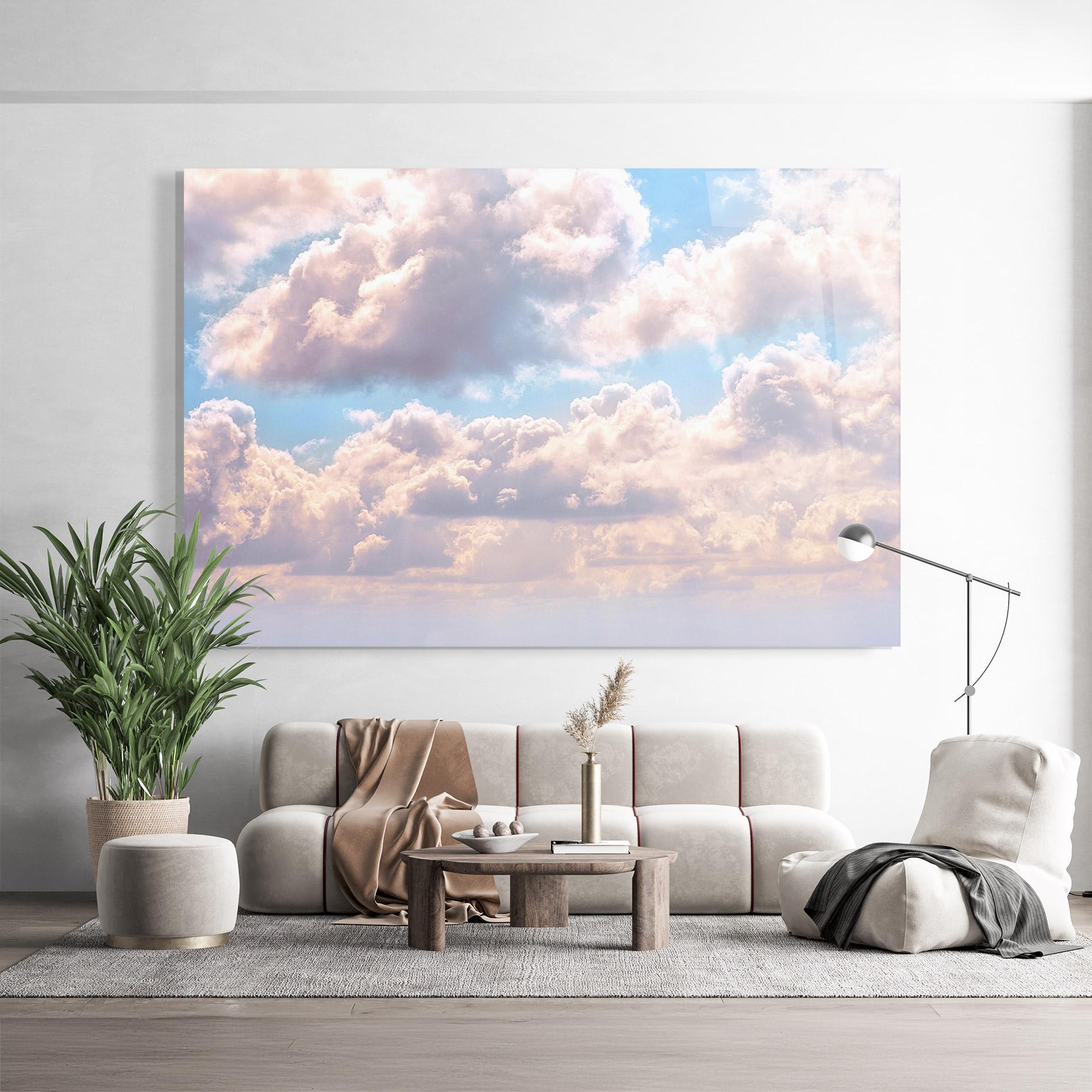 Glasbild Dreamy Clouds mockup 9