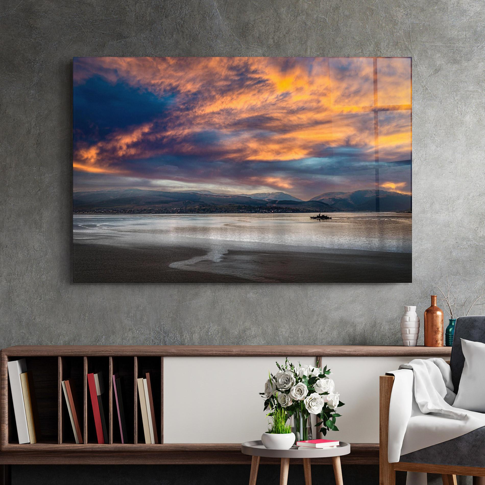 Glasbild Purple Blue Sky View mockup 2