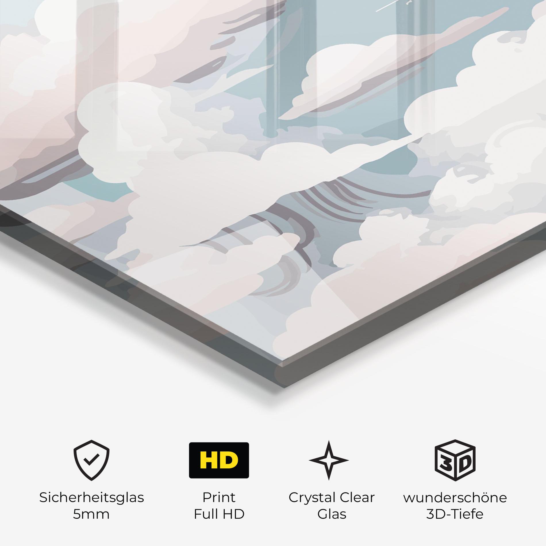 Glasbild Cloud White Art mockup 3