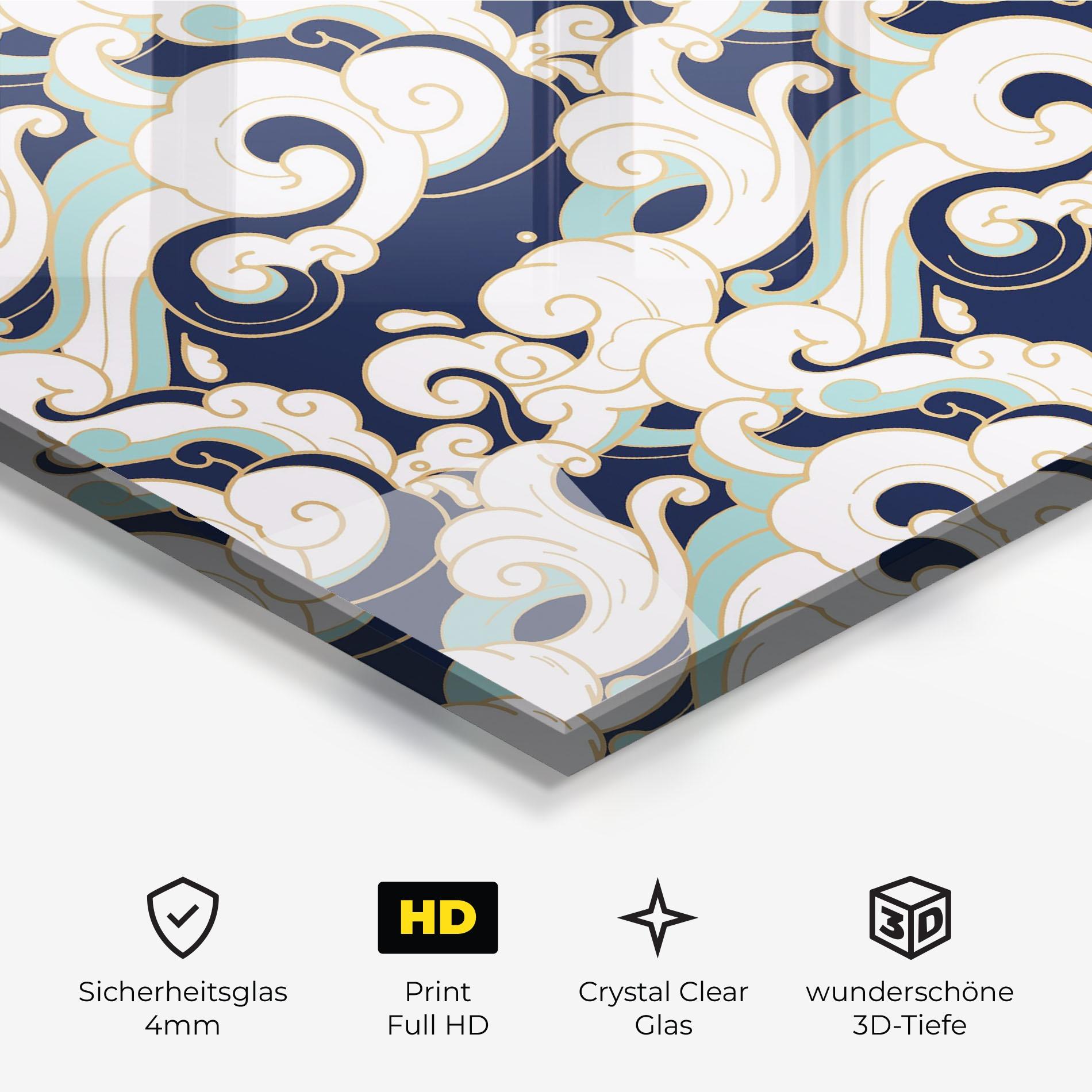 Glasbild Blue Green Cloud mockup 3