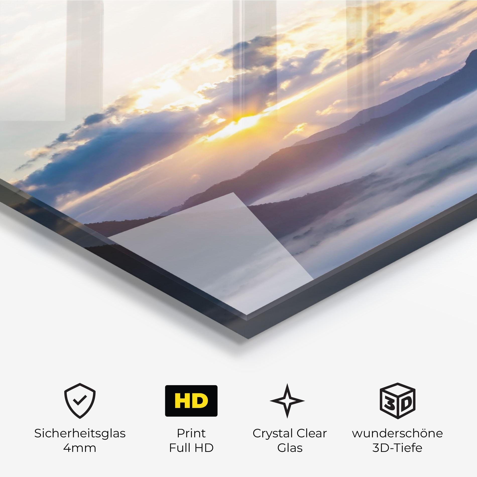 Glasbild Fantastic Clouds mockup 3